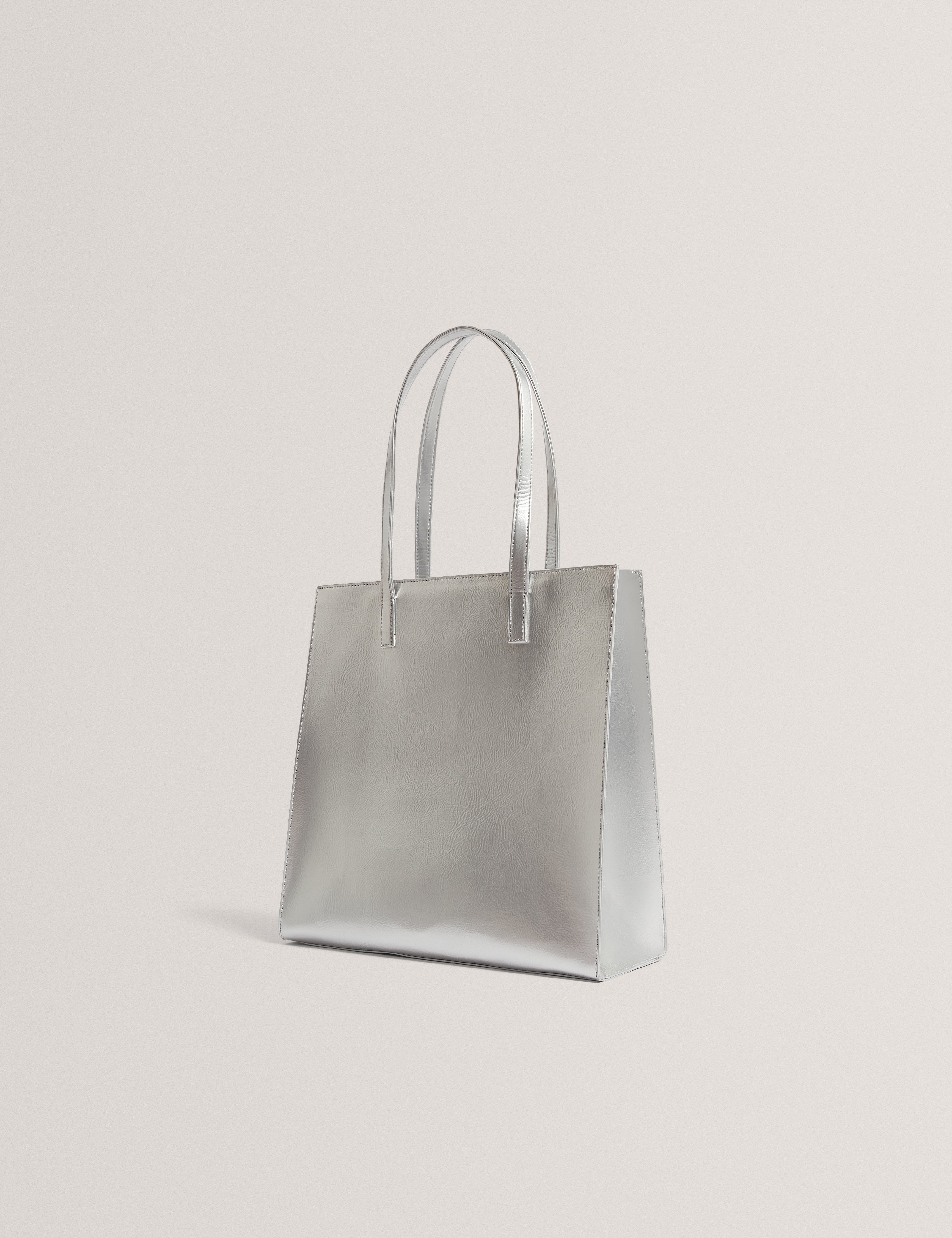 Crinknf Branded Crinkle Large Icon Bag Silver-Col