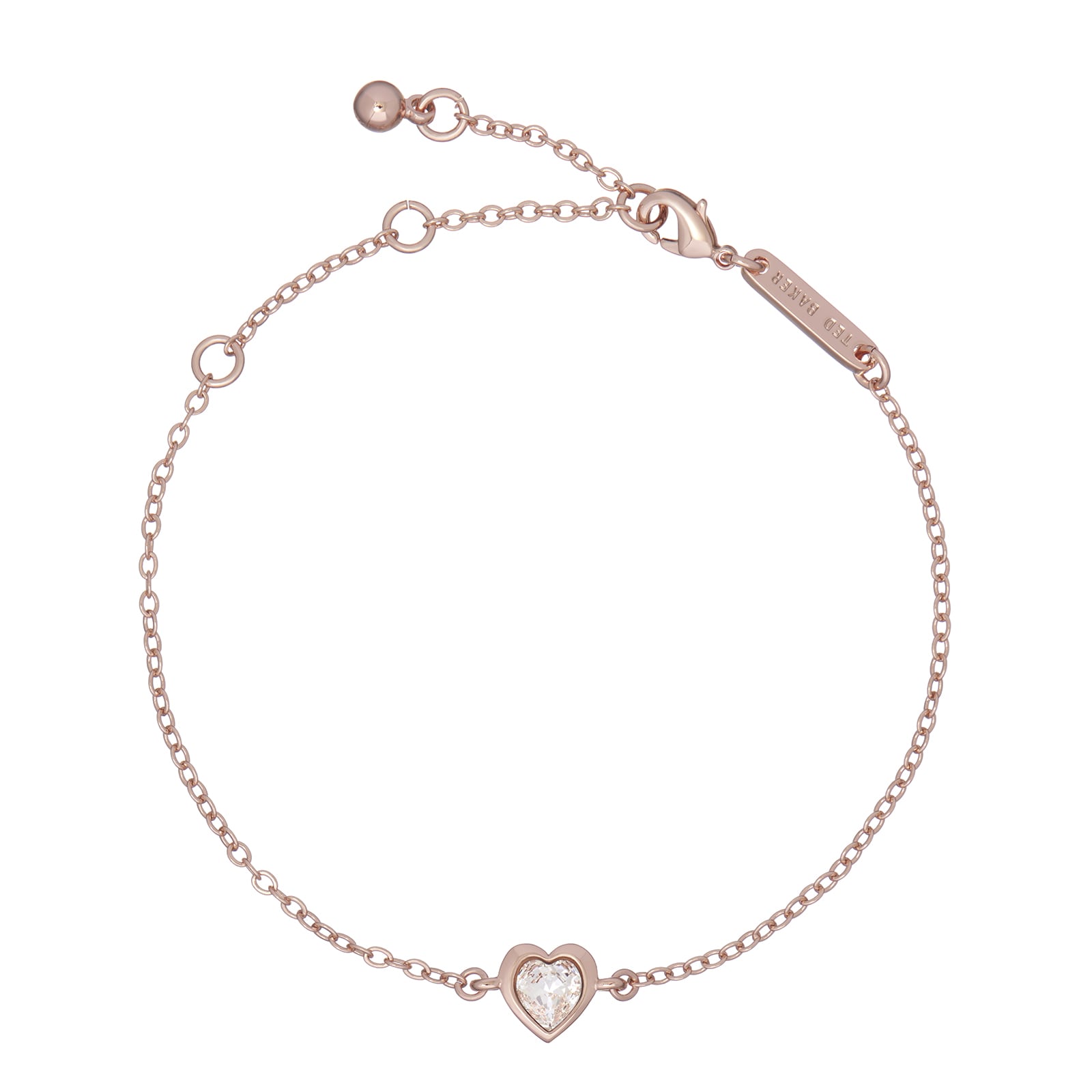 Hansa Crystal Heart Bracelet Rose Gold
