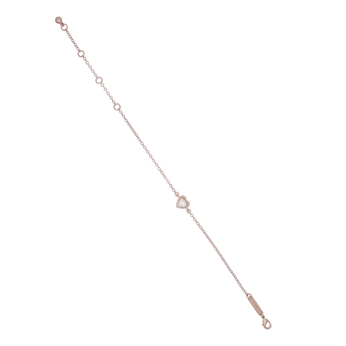 Hansa Crystal Heart Bracelet Rose Gold