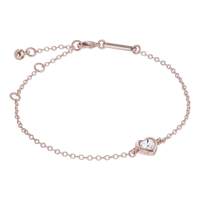 Hansa Crystal Heart Bracelet Rose Gold