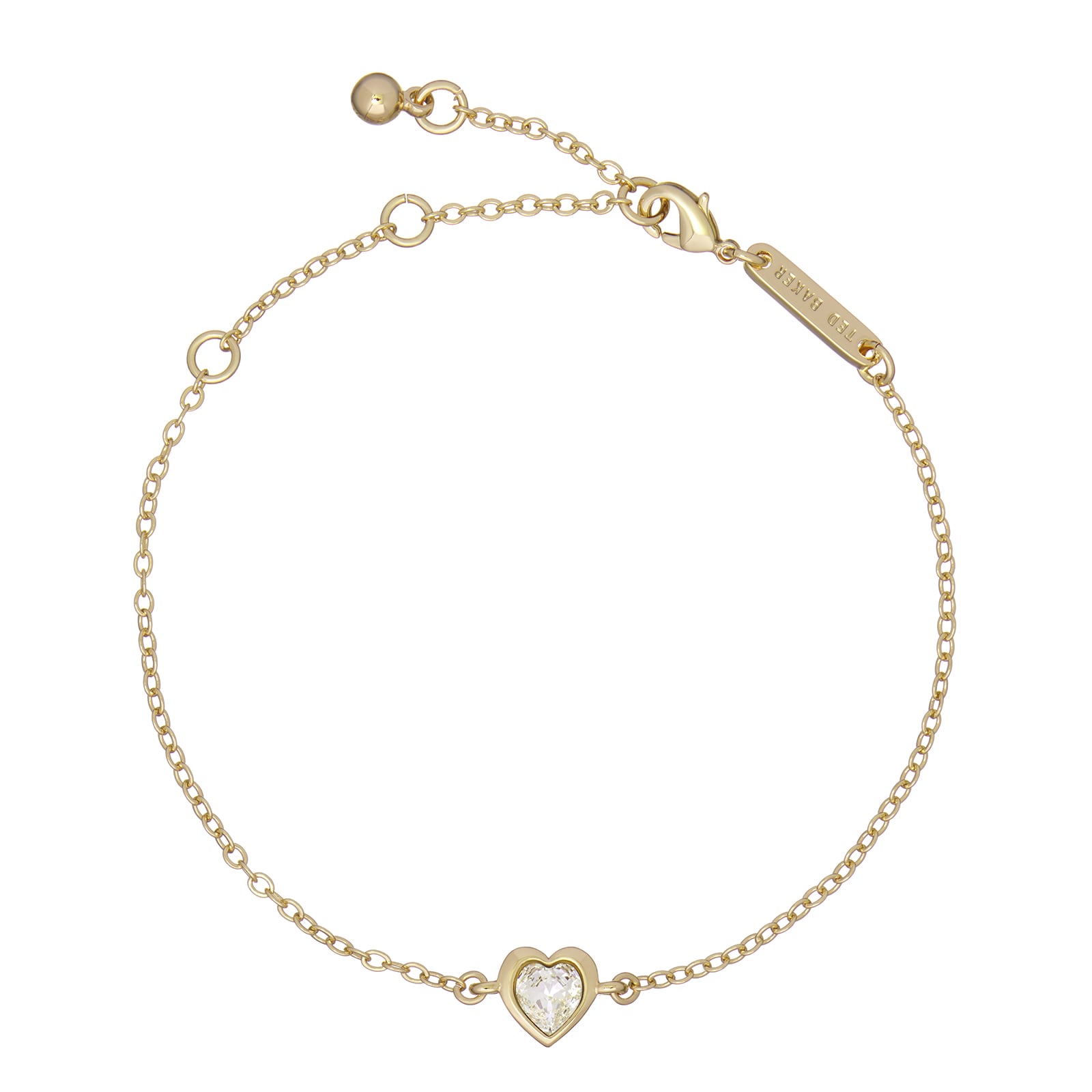 Hansa Crystal Heart Bracelet Gold