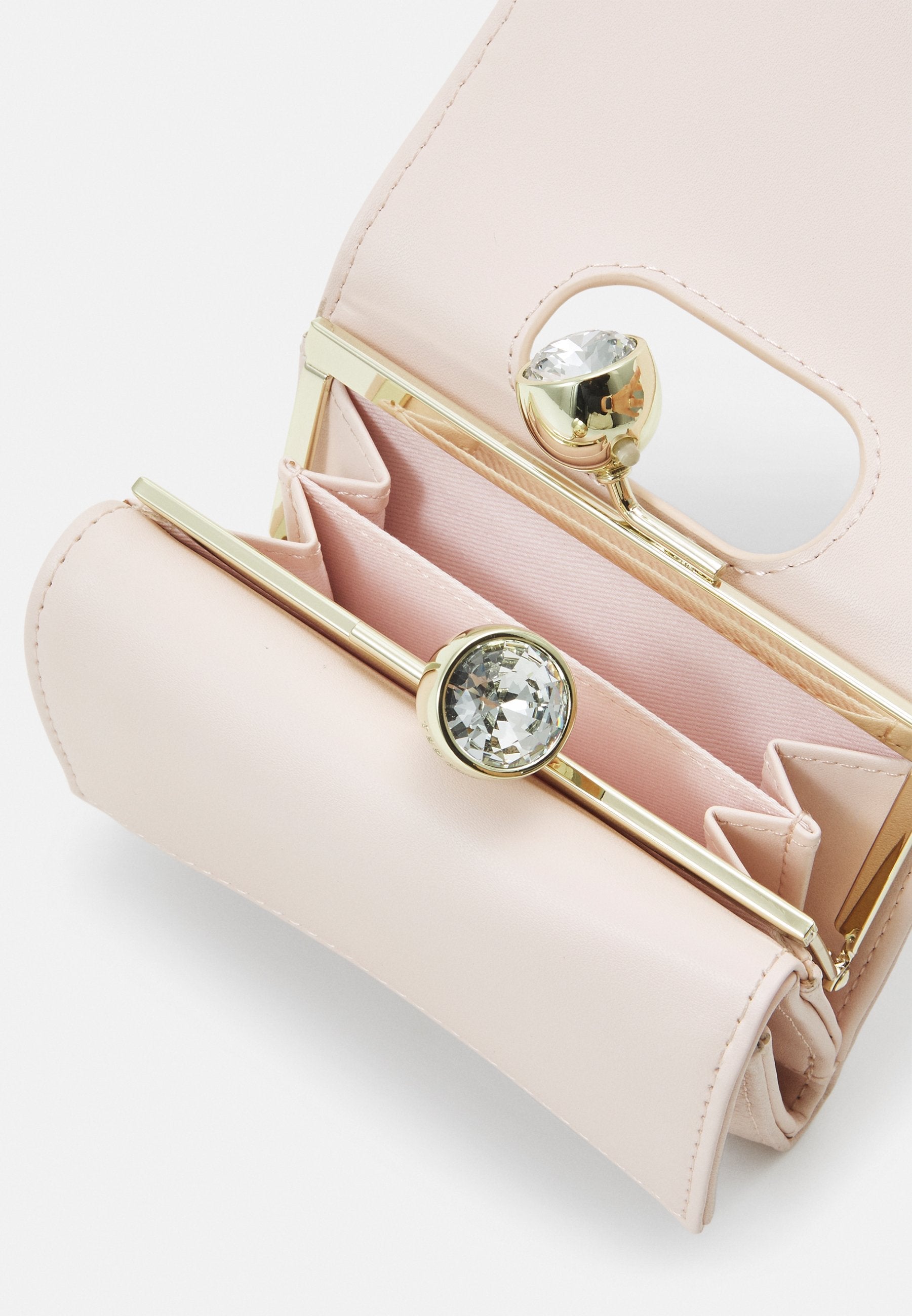 Rosiela Small Crystal Bobble Leather Purse Lt-Pink