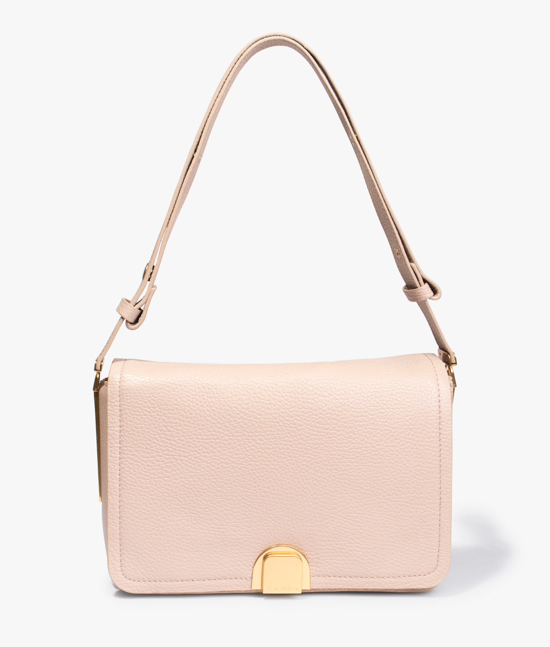 Imielly Lock Detail Baguette Shoulder Bag Taupe