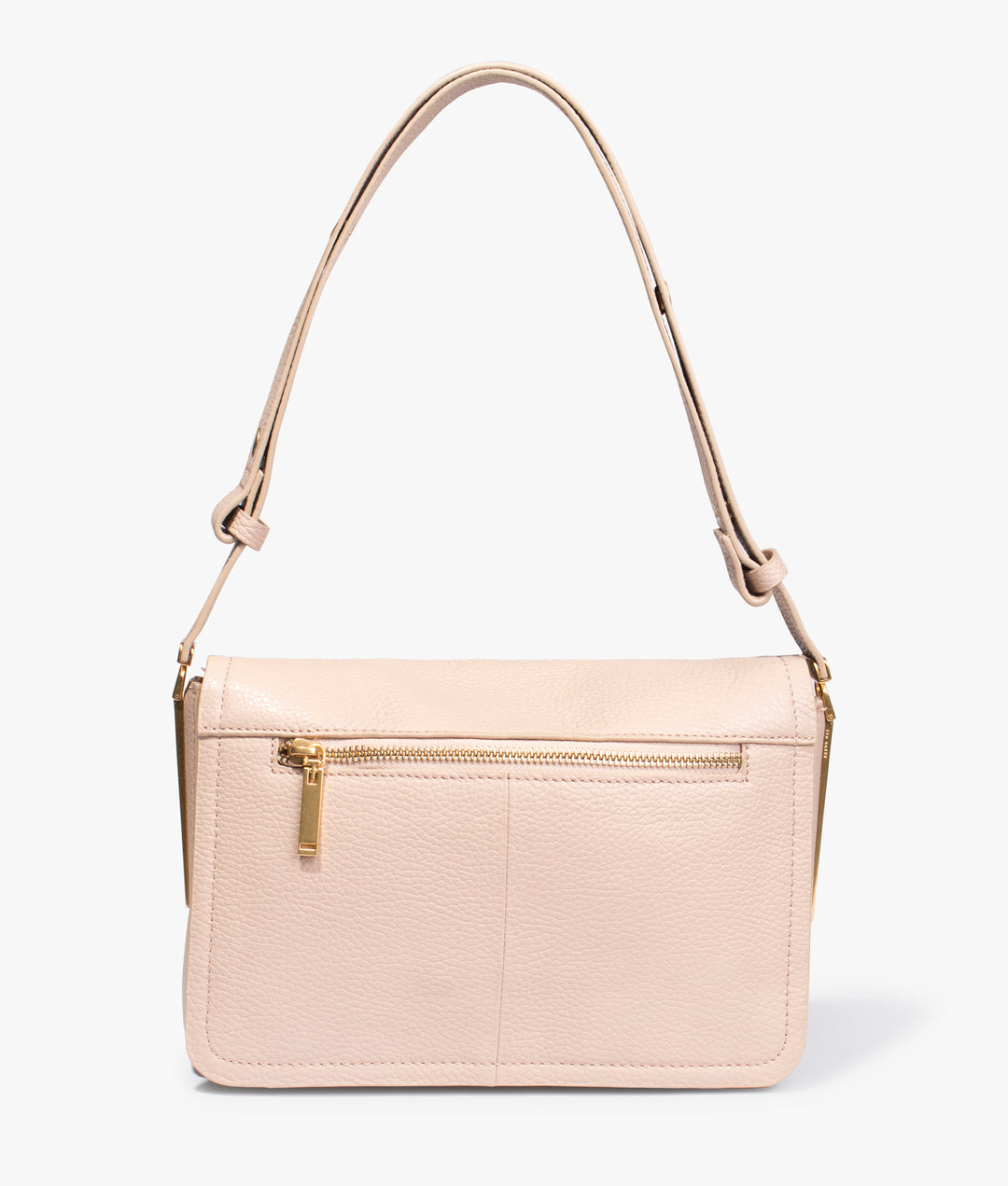 Imielly Lock Detail Baguette Shoulder Bag Taupe