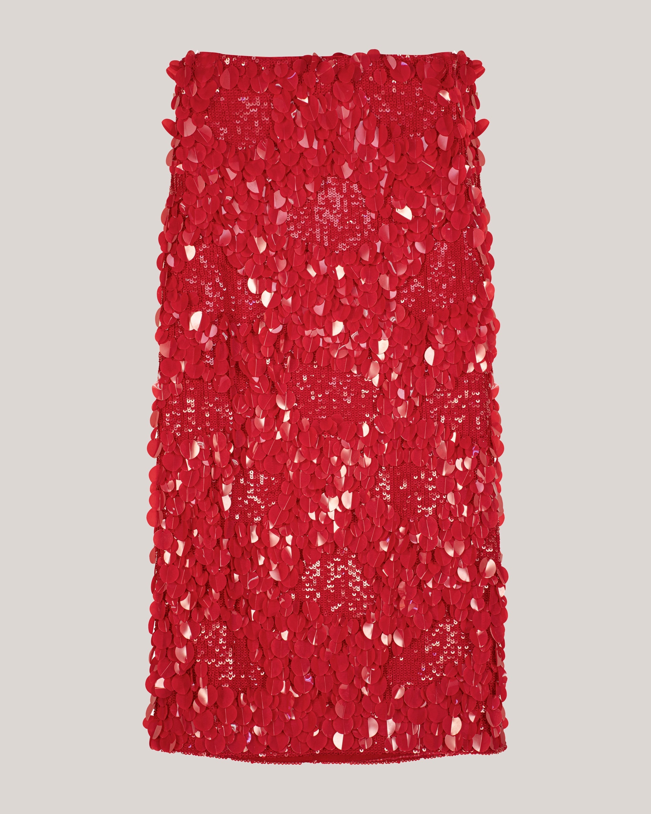 Dorida Mixed Sequin Pencil Skirt Red