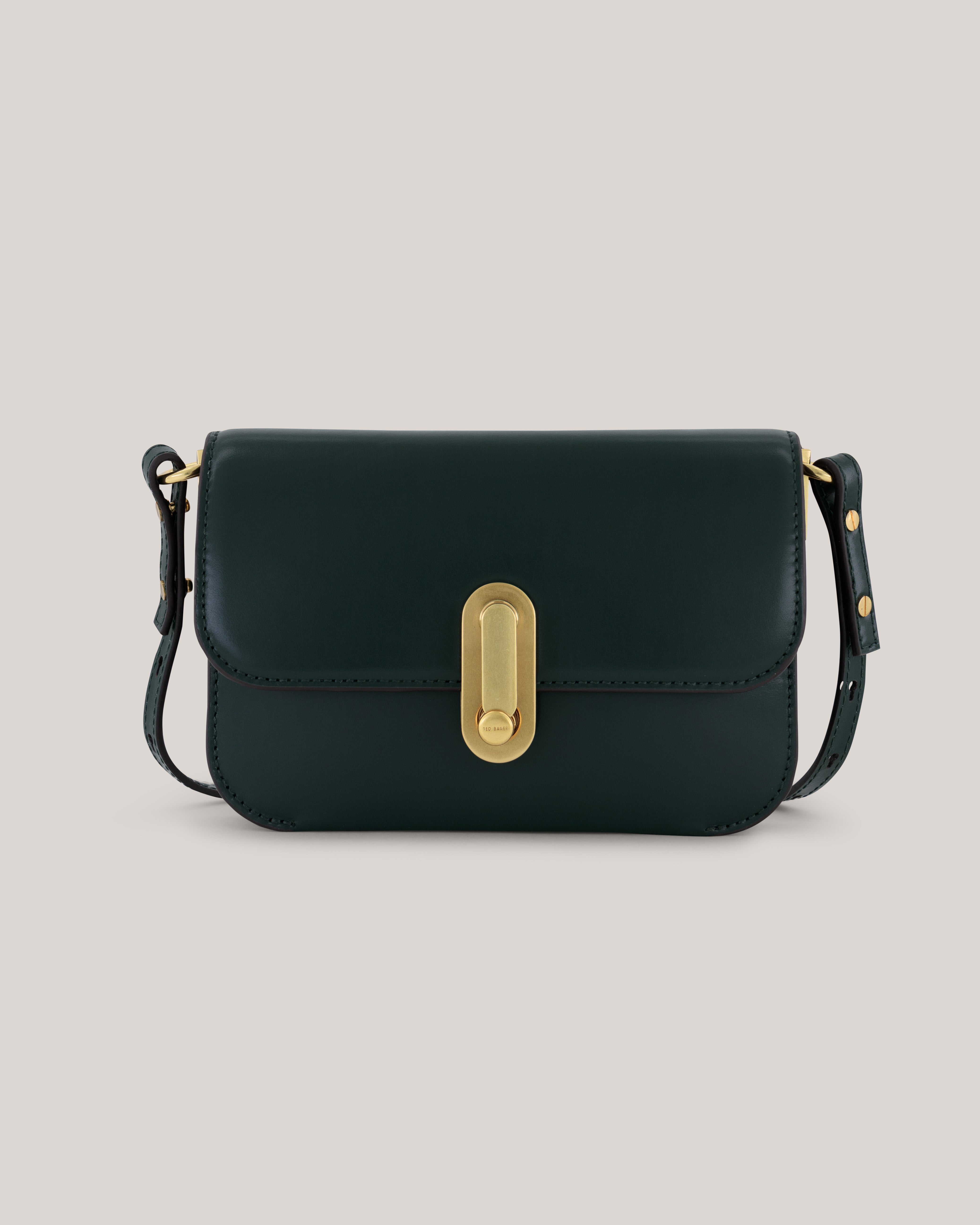Kkaysa Polished Small Leather Crossb Mid-Green
