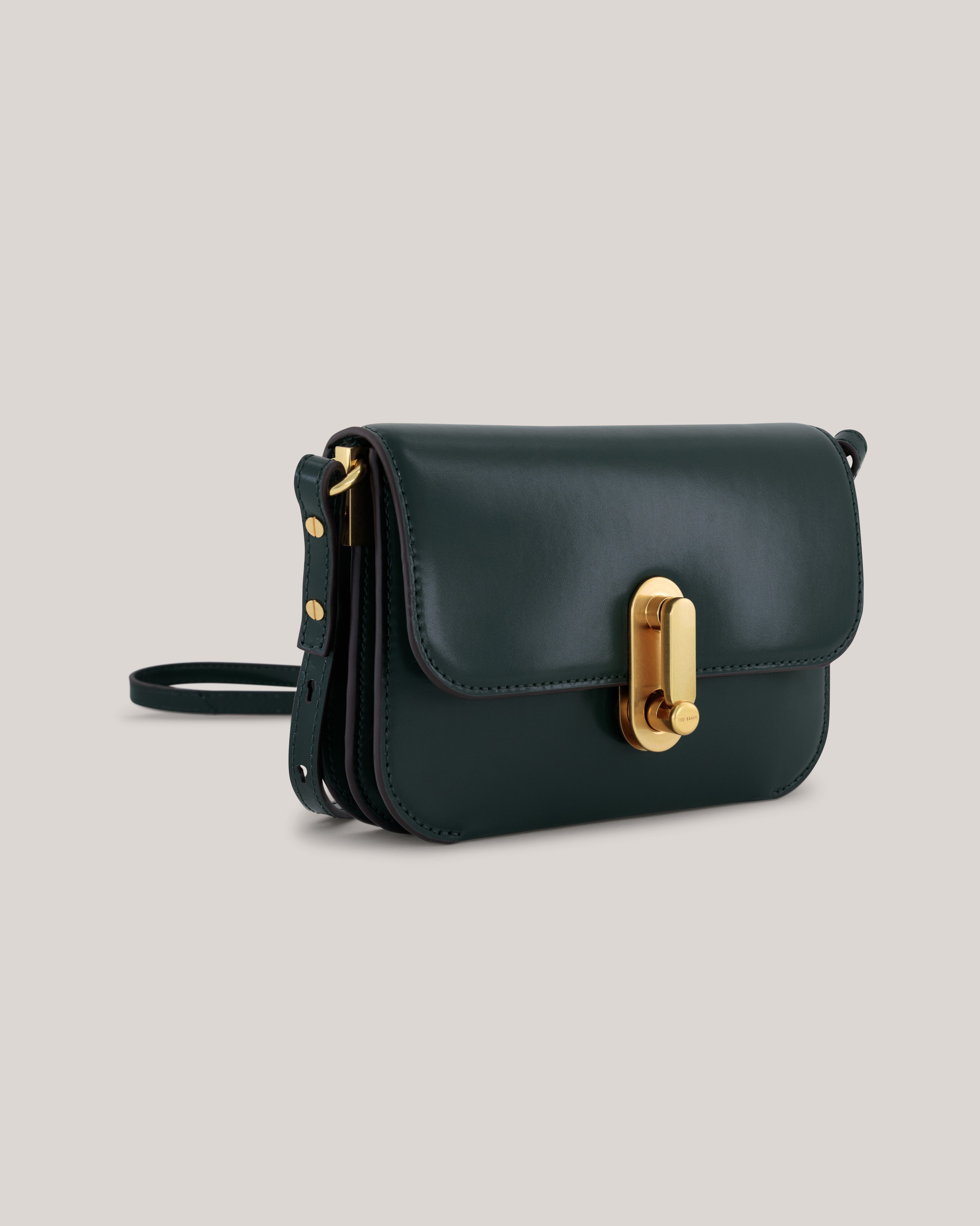 Kkaysa Polished Small Leather Crossb Mid-Green