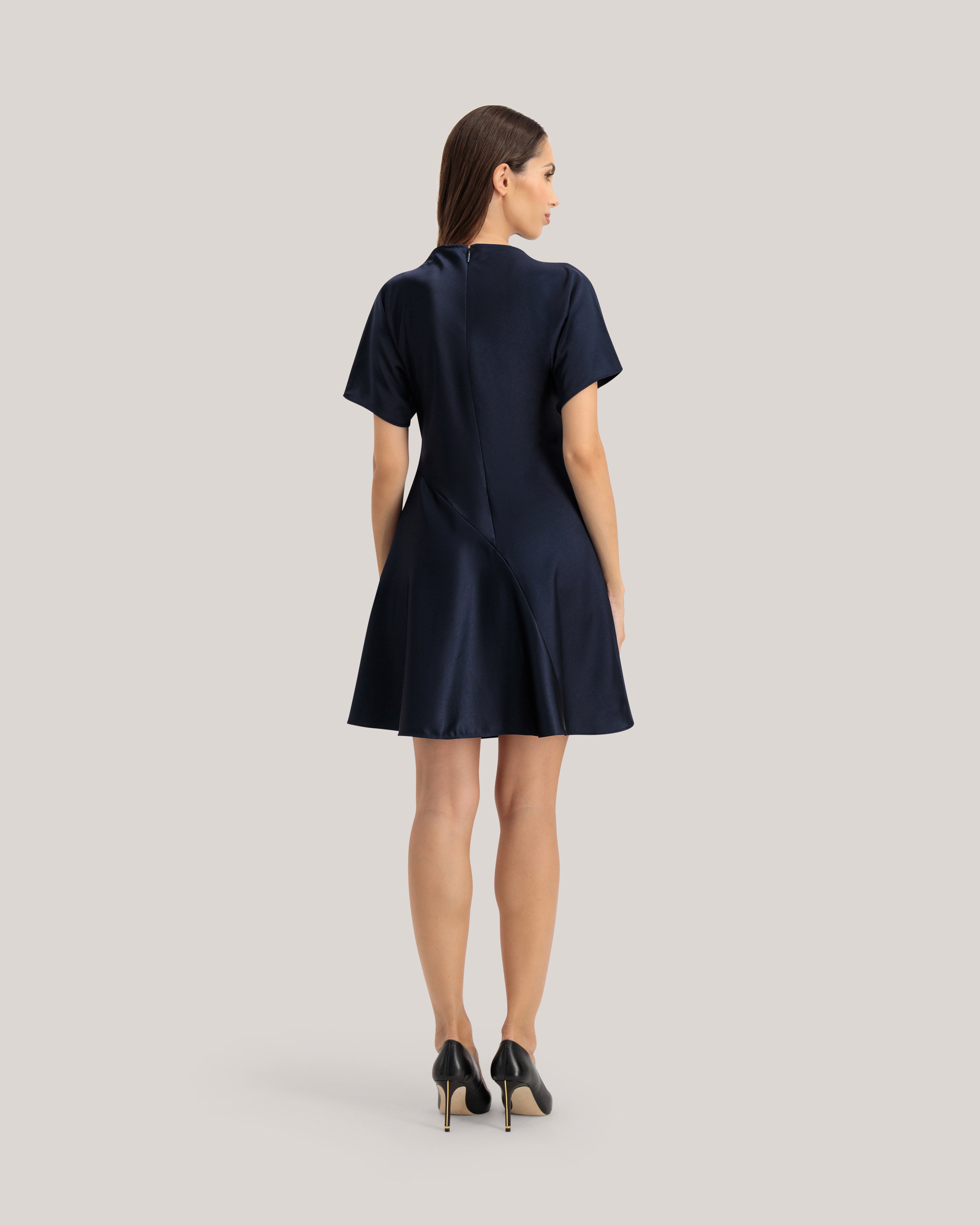 Leatta Curve Seam Detail Mini Dress Navy