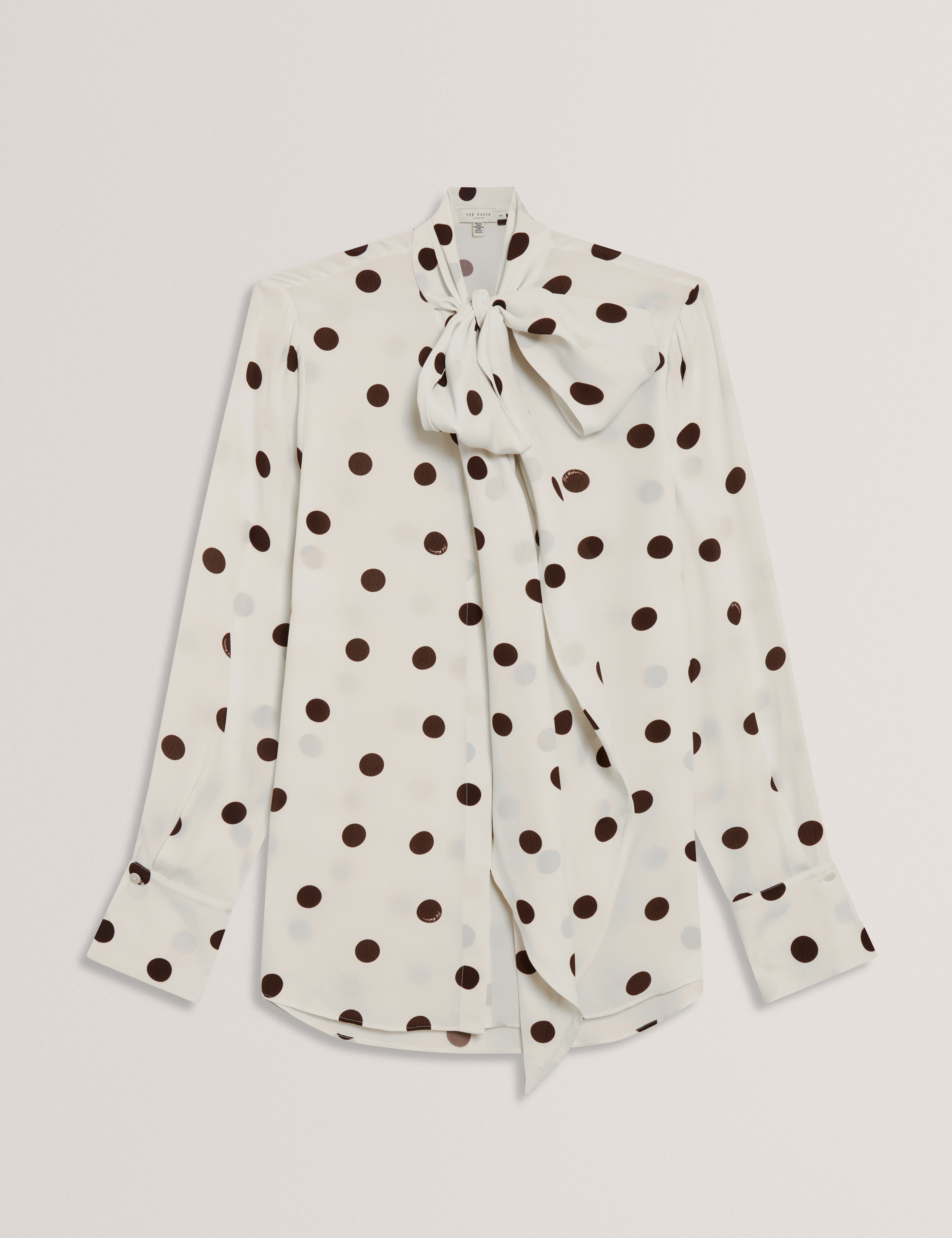 Alizaa Scarf Detail Long Sleeve Blouse Ivory