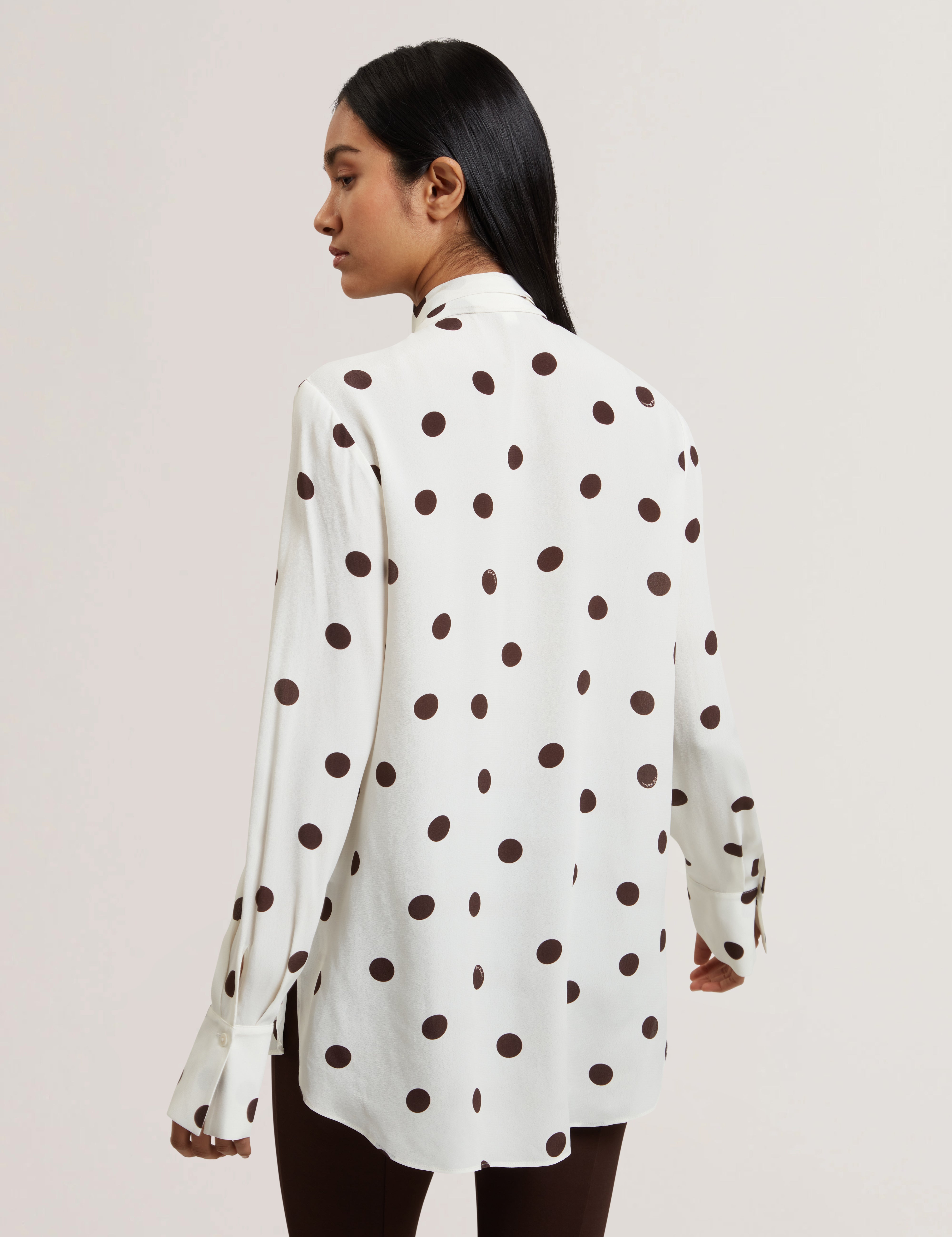 Alizaa Scarf Detail Long Sleeve Blouse Ivory