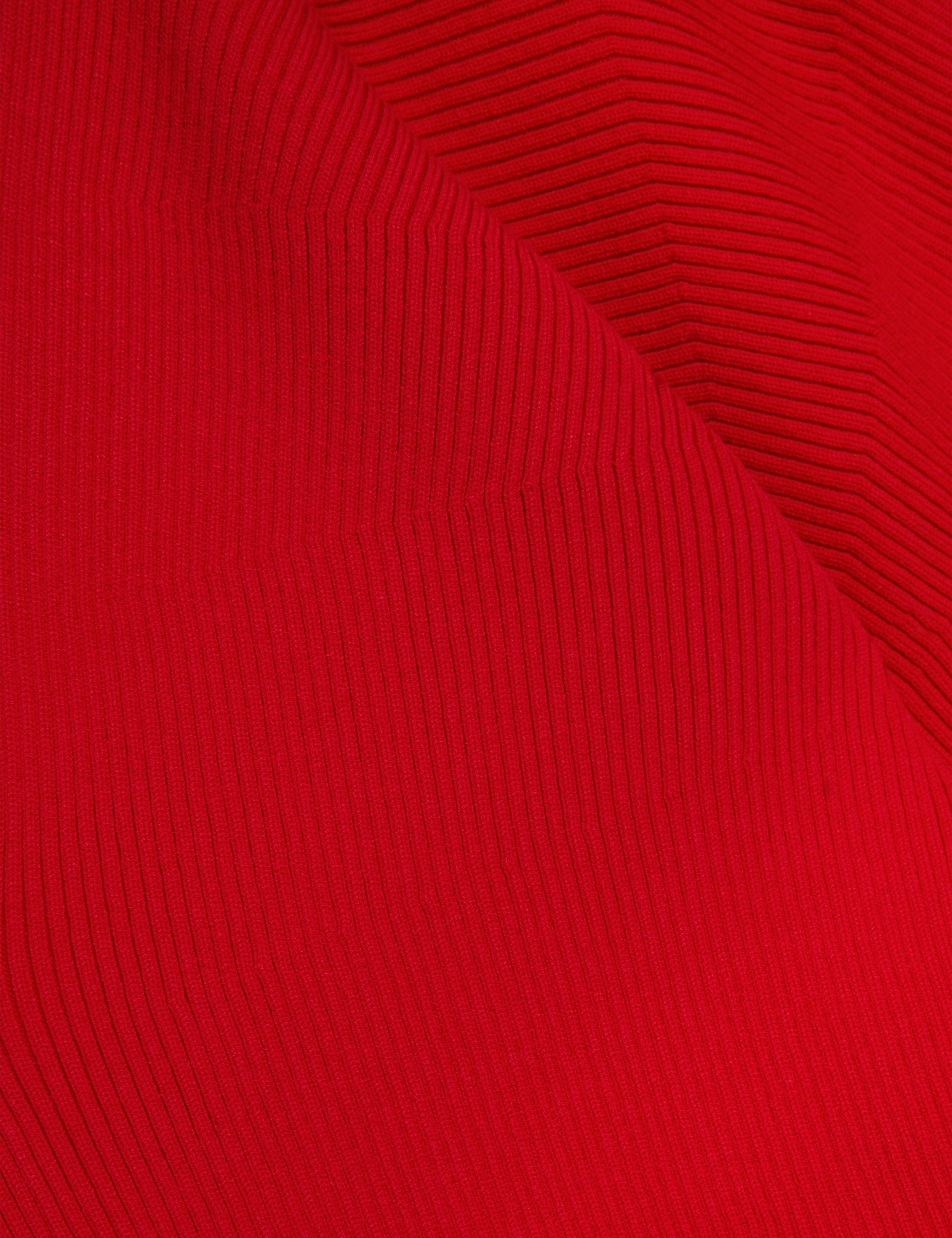 Amelyaa Ribbed Sculpted Sleeve Sweater Brt-Red