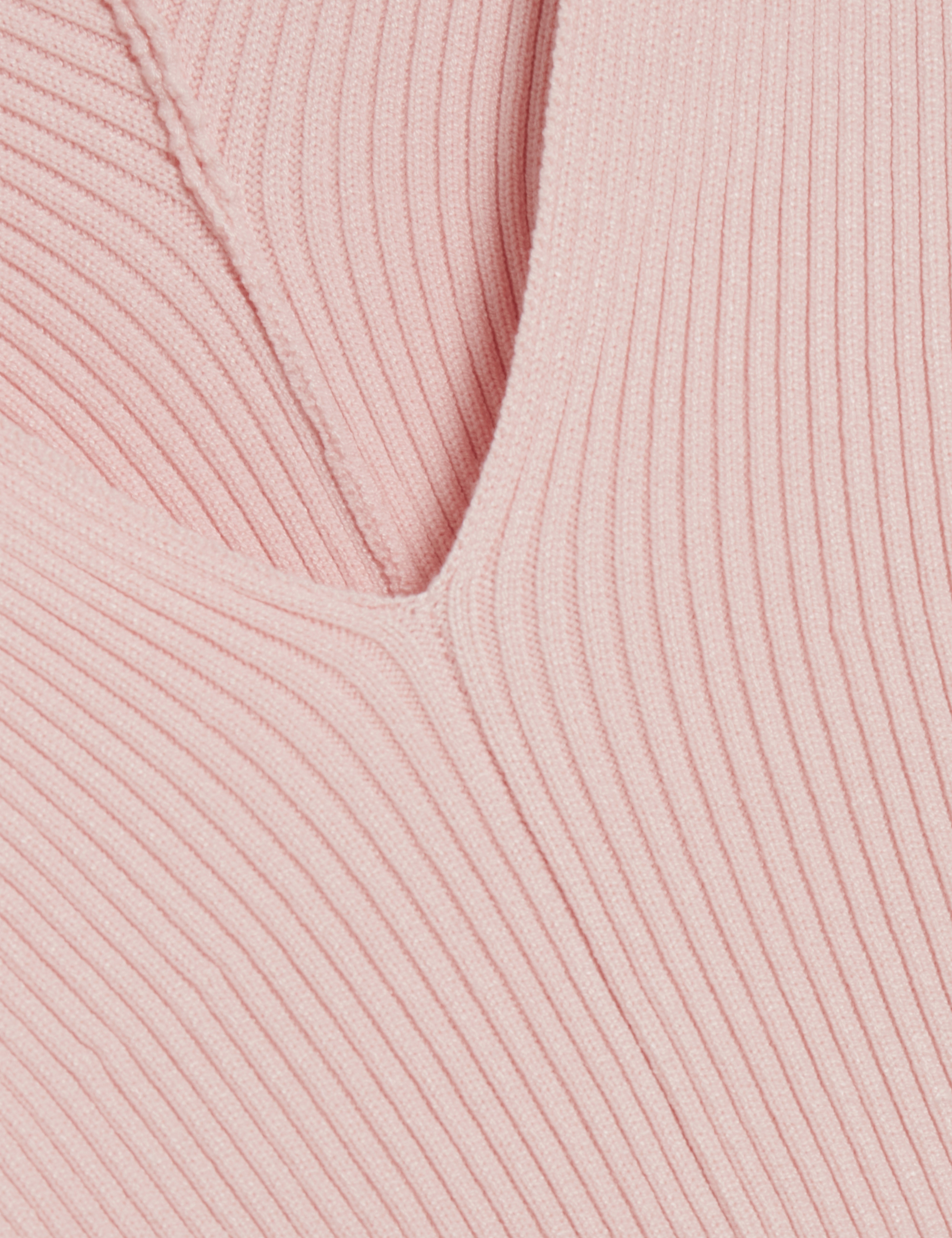 Amelyaa Ribbed Sculpted Sleeve Sweater Lt-Pink