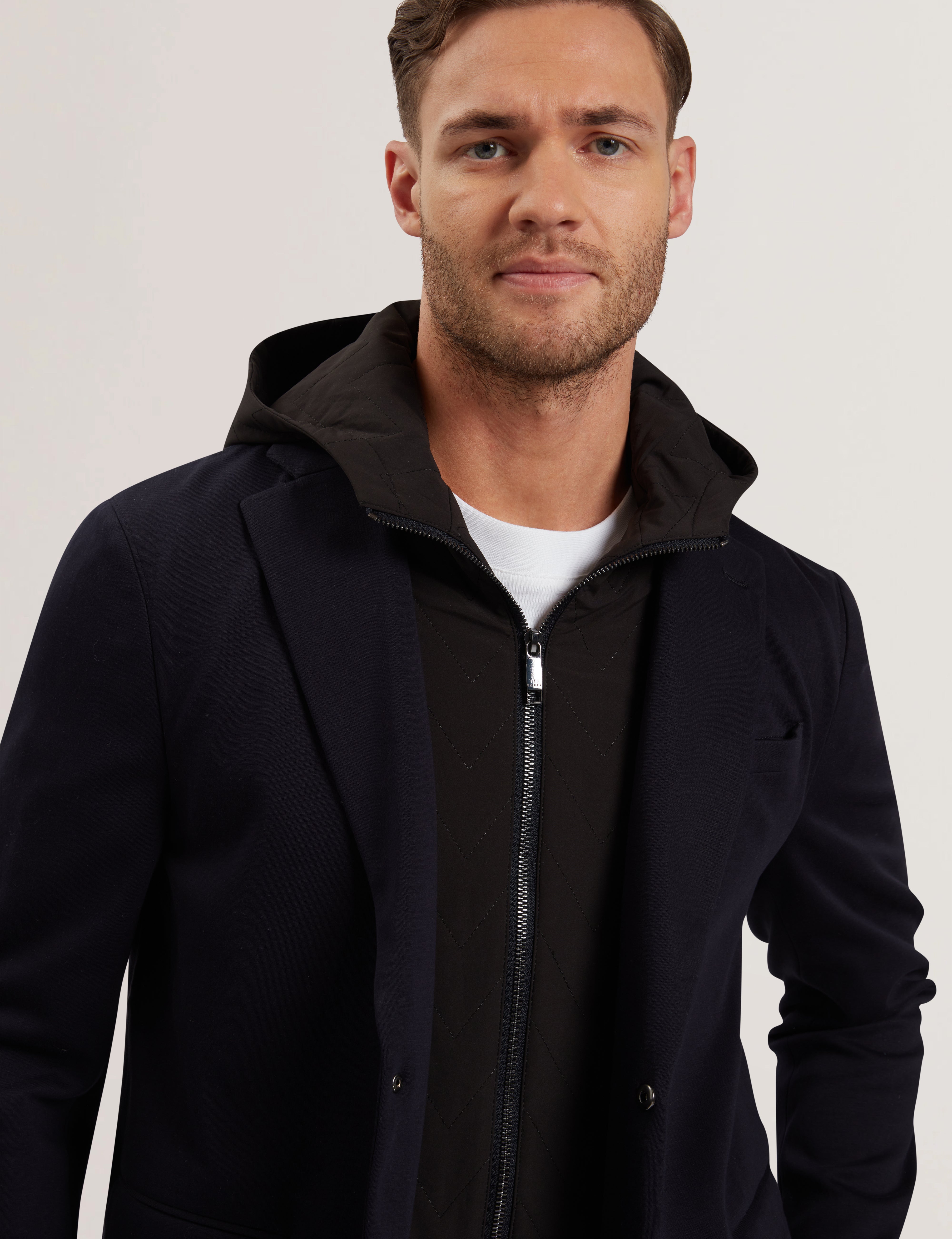 Ashb Jersey Blazer With Hooded Liner Navy
