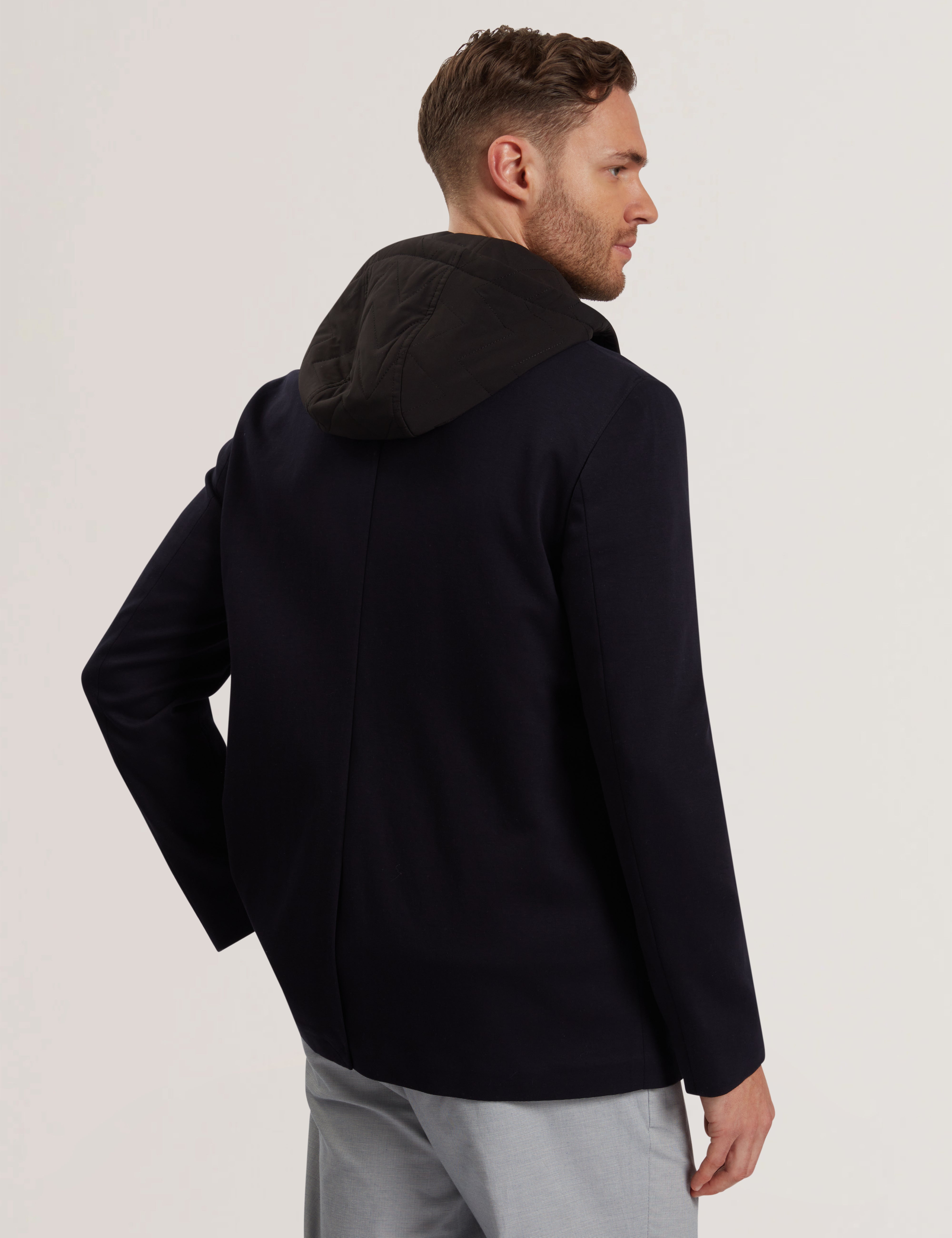 Ashb Jersey Blazer With Hooded Liner Navy