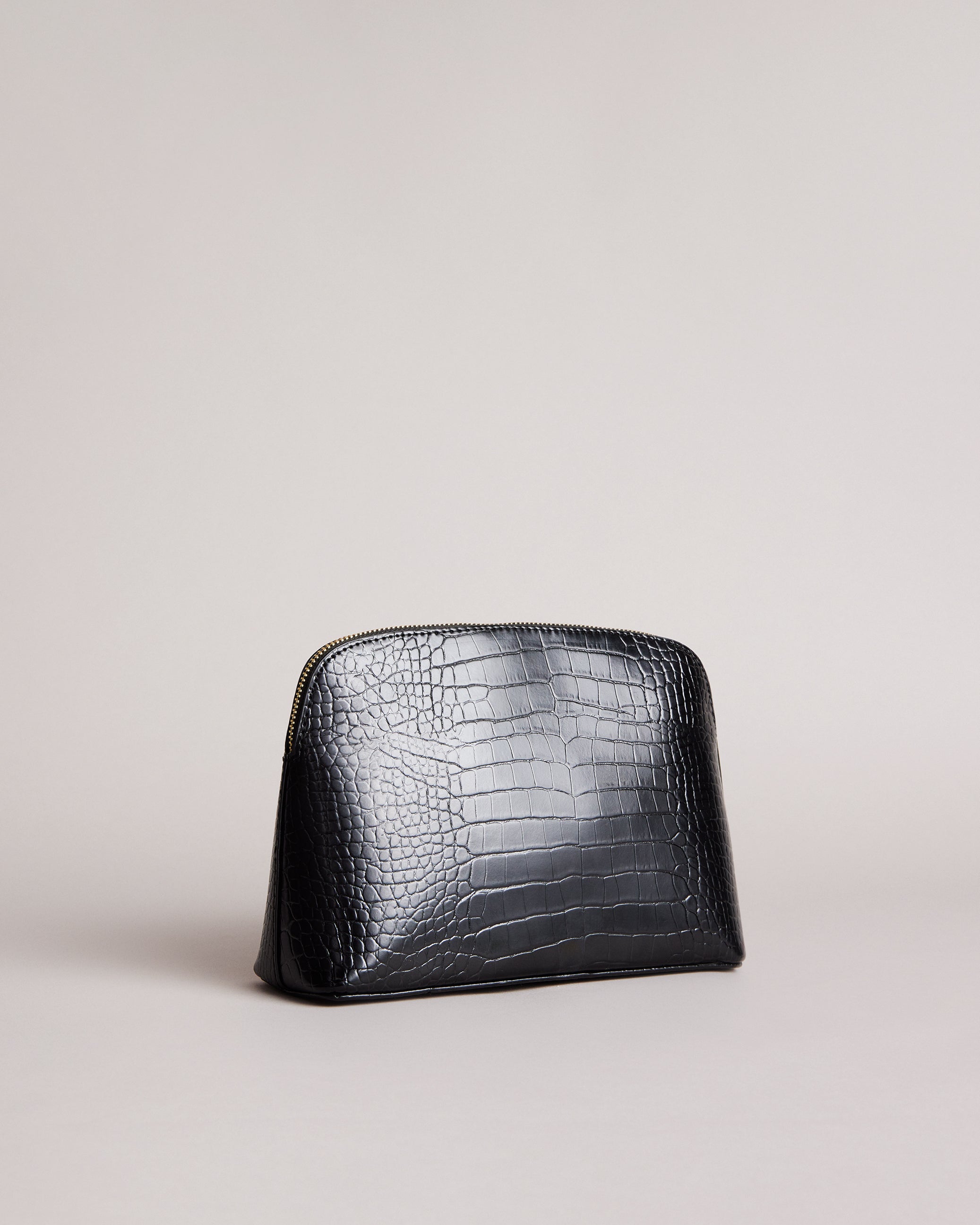 Crocala Croc Effect Makeup Bag Jet-Black