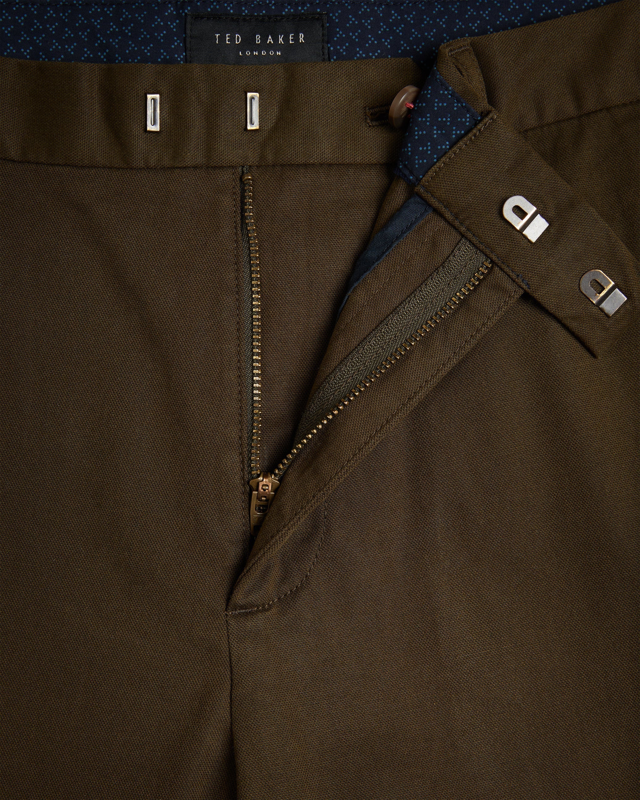 Haydae Slim Fit Textured Chino Trouser Khaki