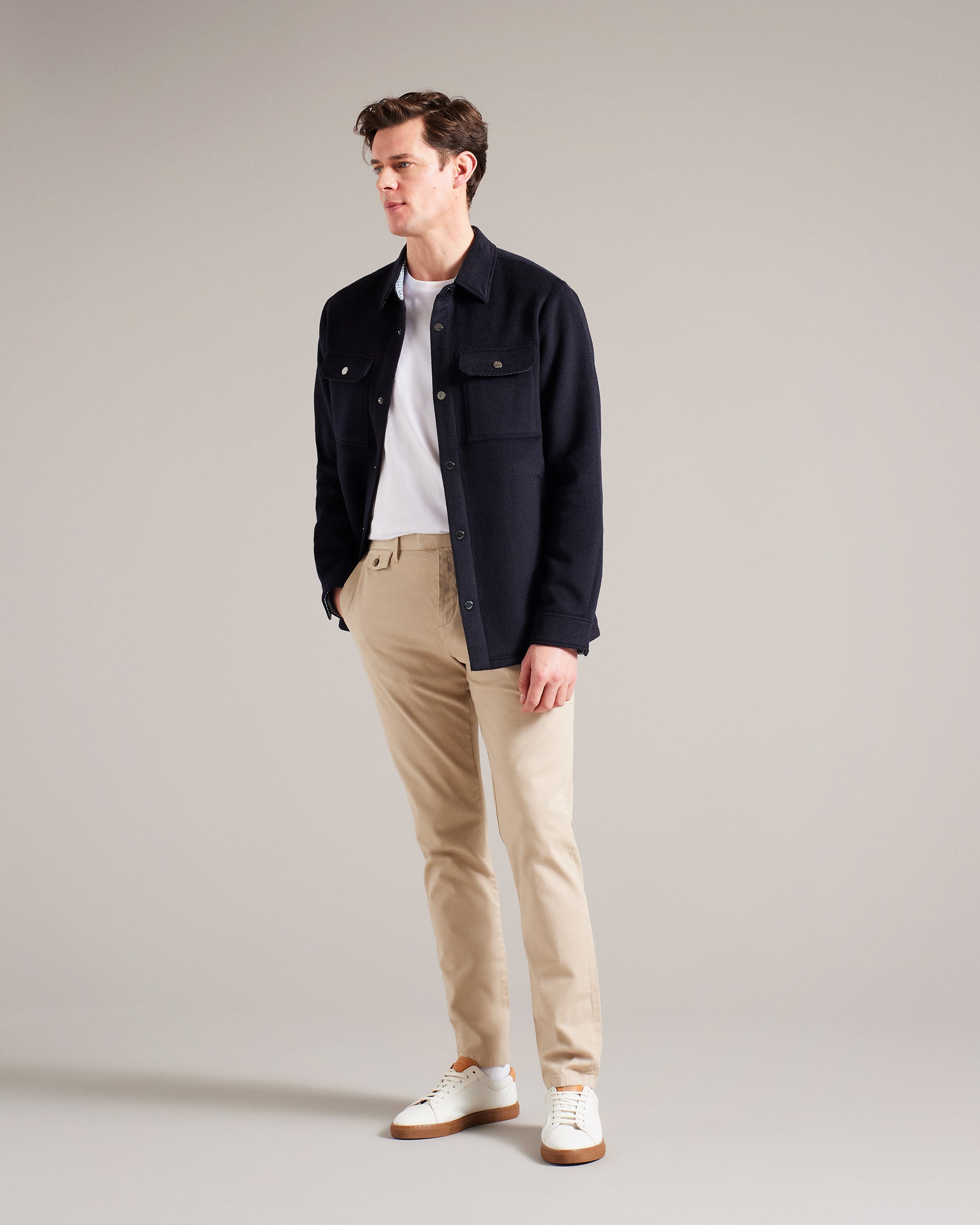 Aderbry Wool Blend Over Shirt Navy
