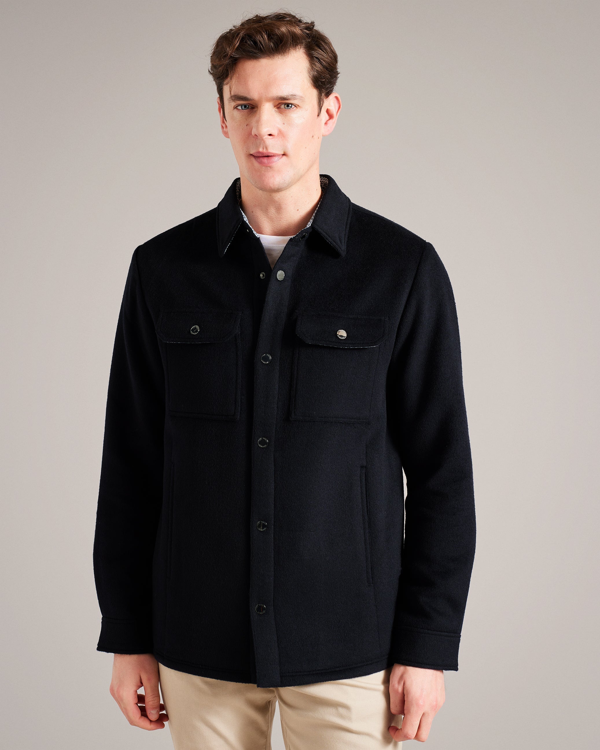 Aderbry Wool Blend Over Shirt Navy