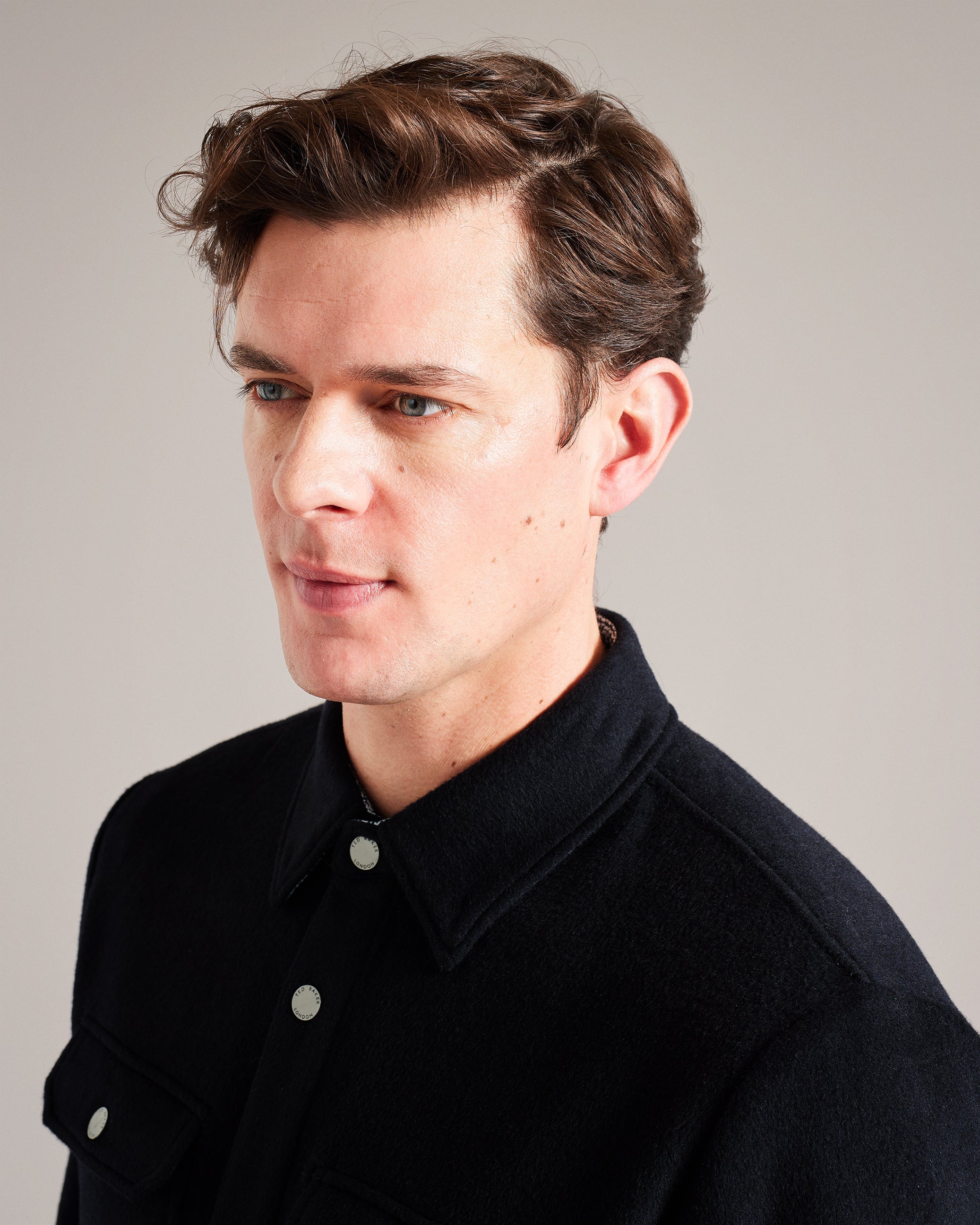 Aderbry Wool Blend Over Shirt Navy