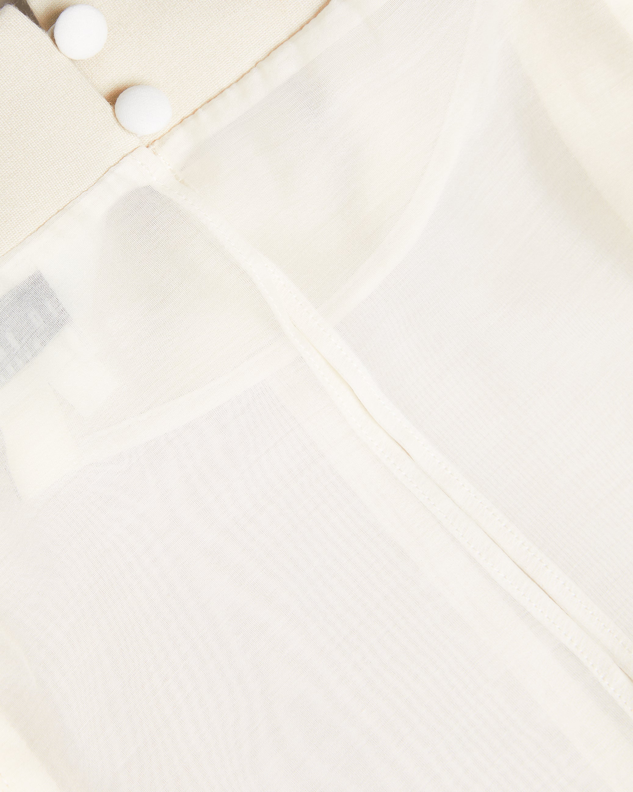 Aubreei Knit Rib Collar Top With Balloon Sleeve Nude