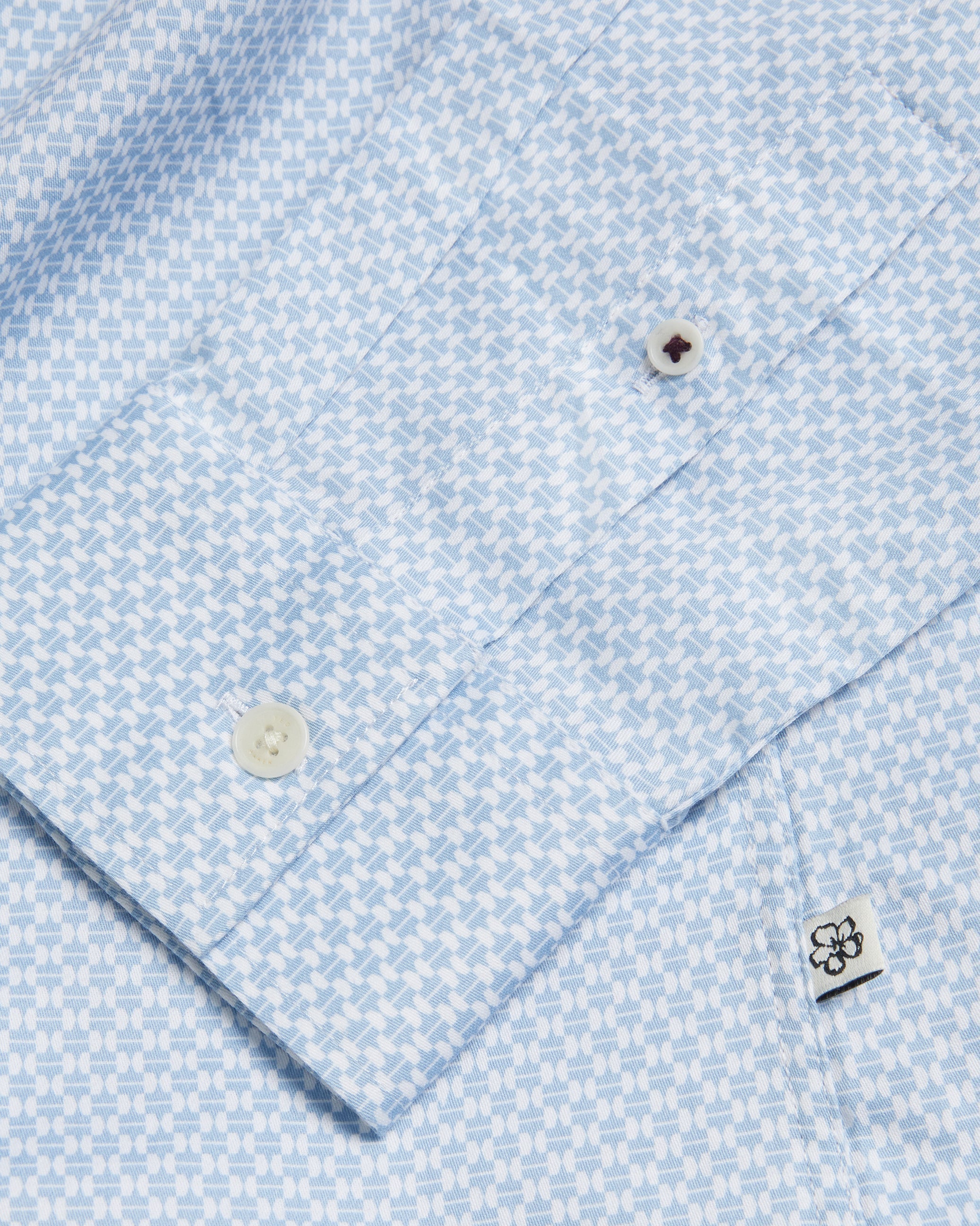 Faenza Ls Geo Shirt Lt-Blue