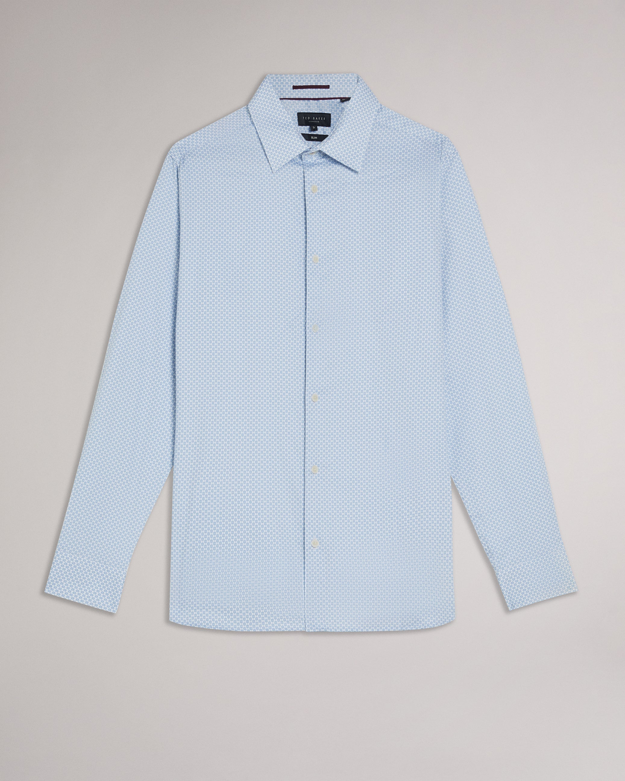 Faenza Ls Geo Shirt Lt-Blue