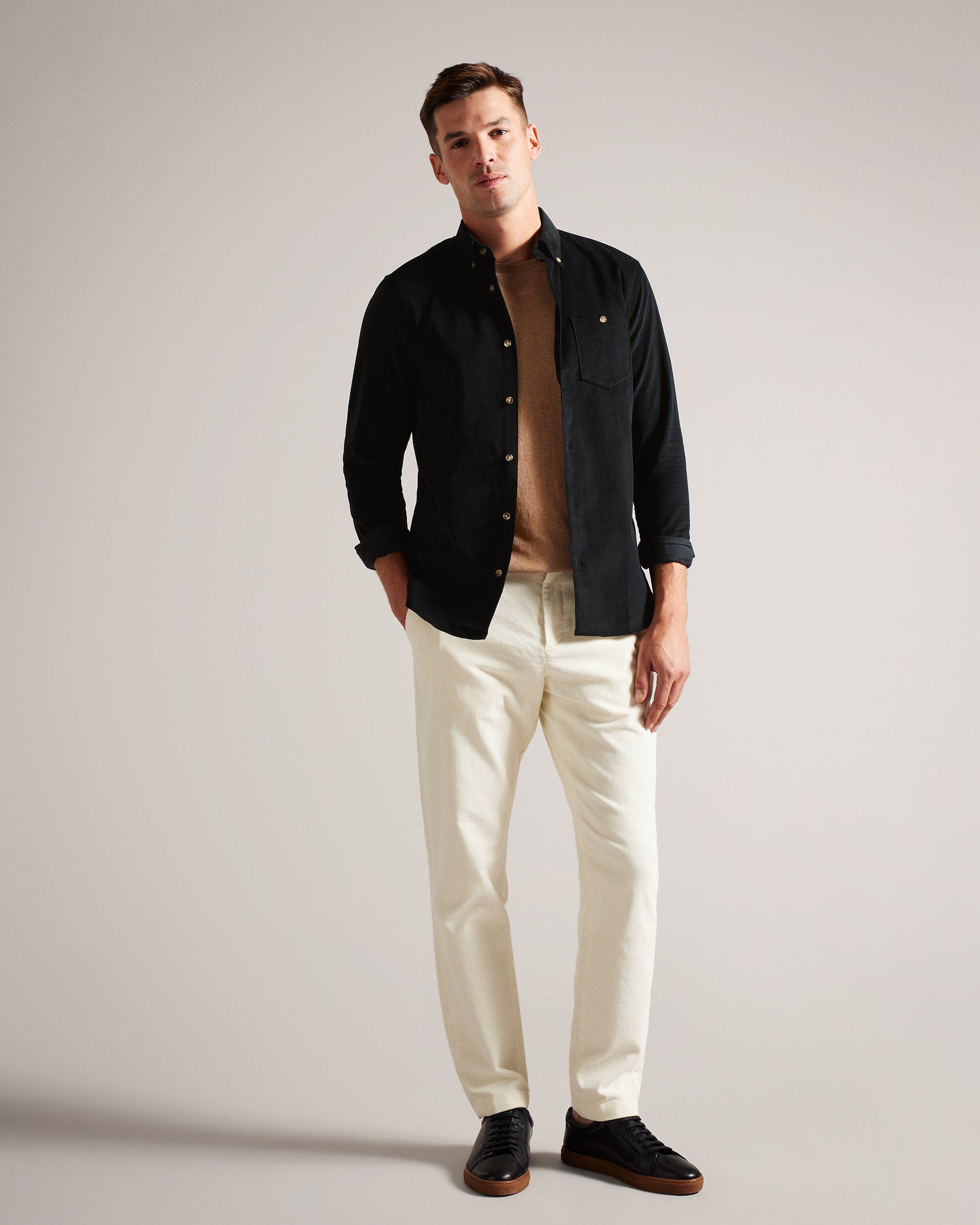 Lecco Ls Cord Shirt Dk-Navy