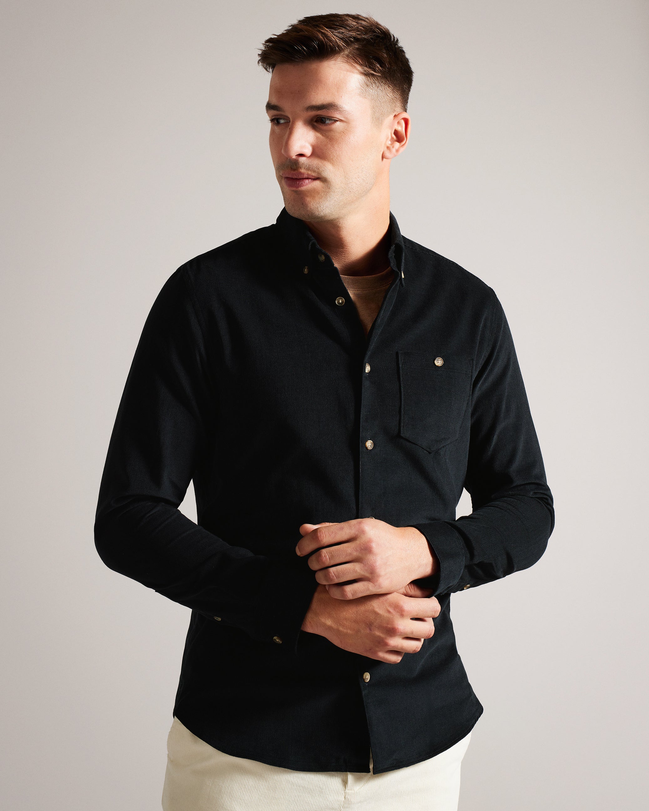 Lecco Ls Cord Shirt Dk-Navy