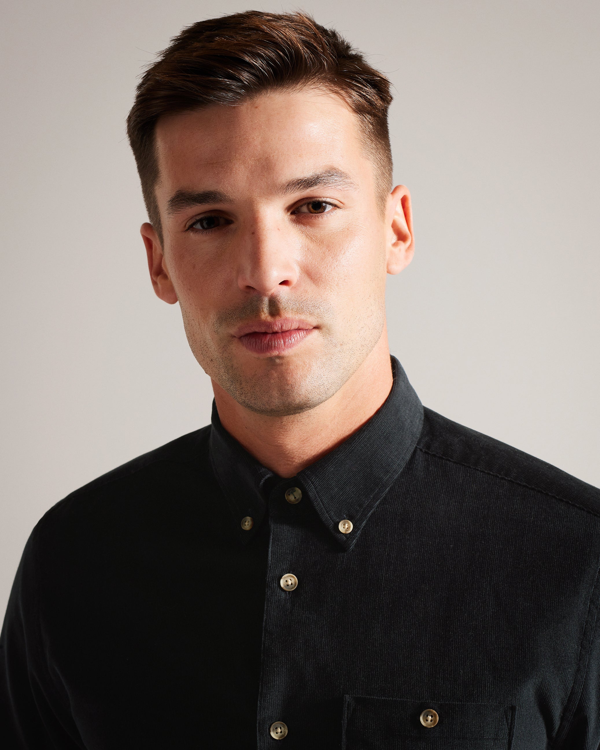 Lecco Ls Cord Shirt Dk-Navy
