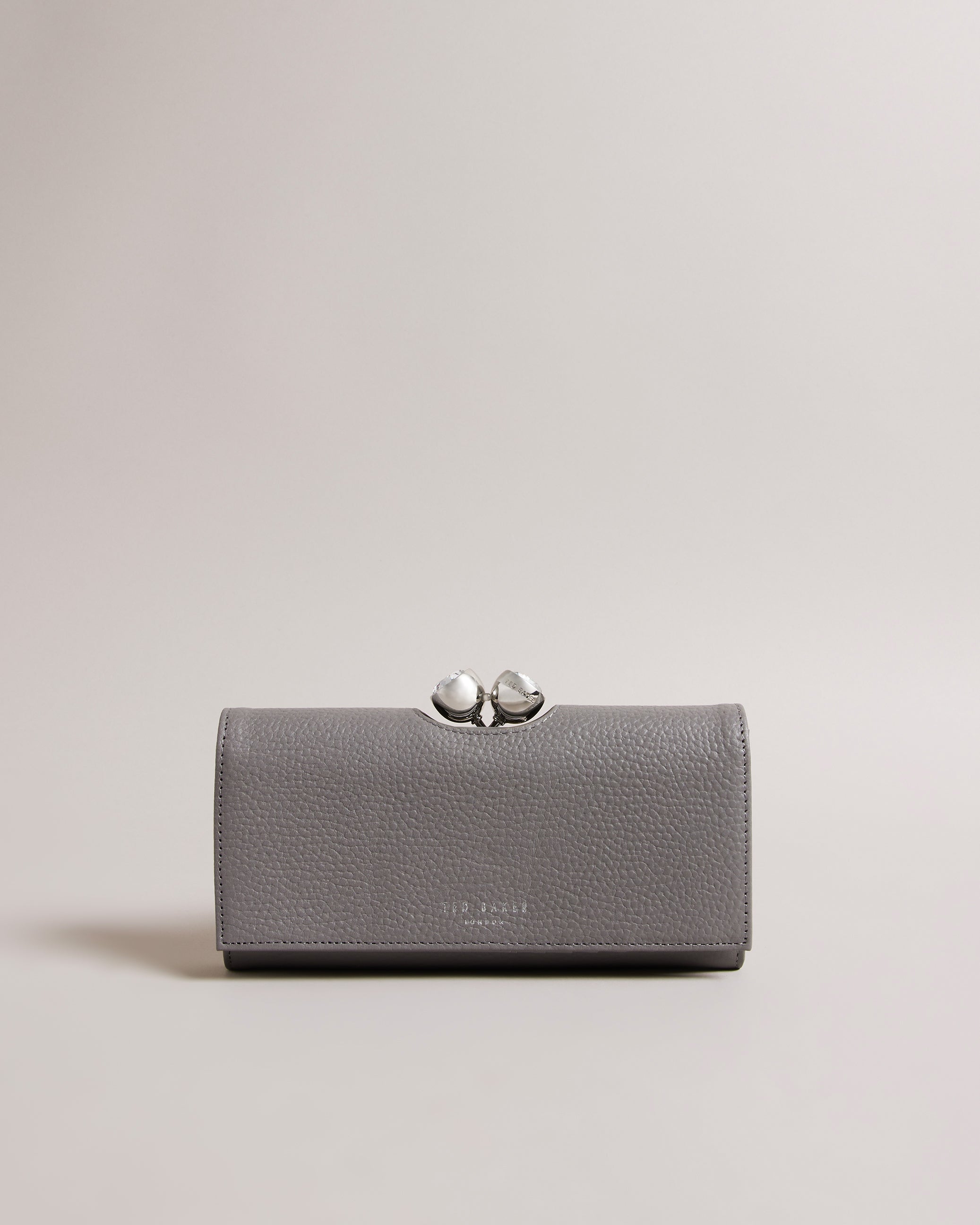Rosyela Large Leather Bobble Purse Dk-Grey