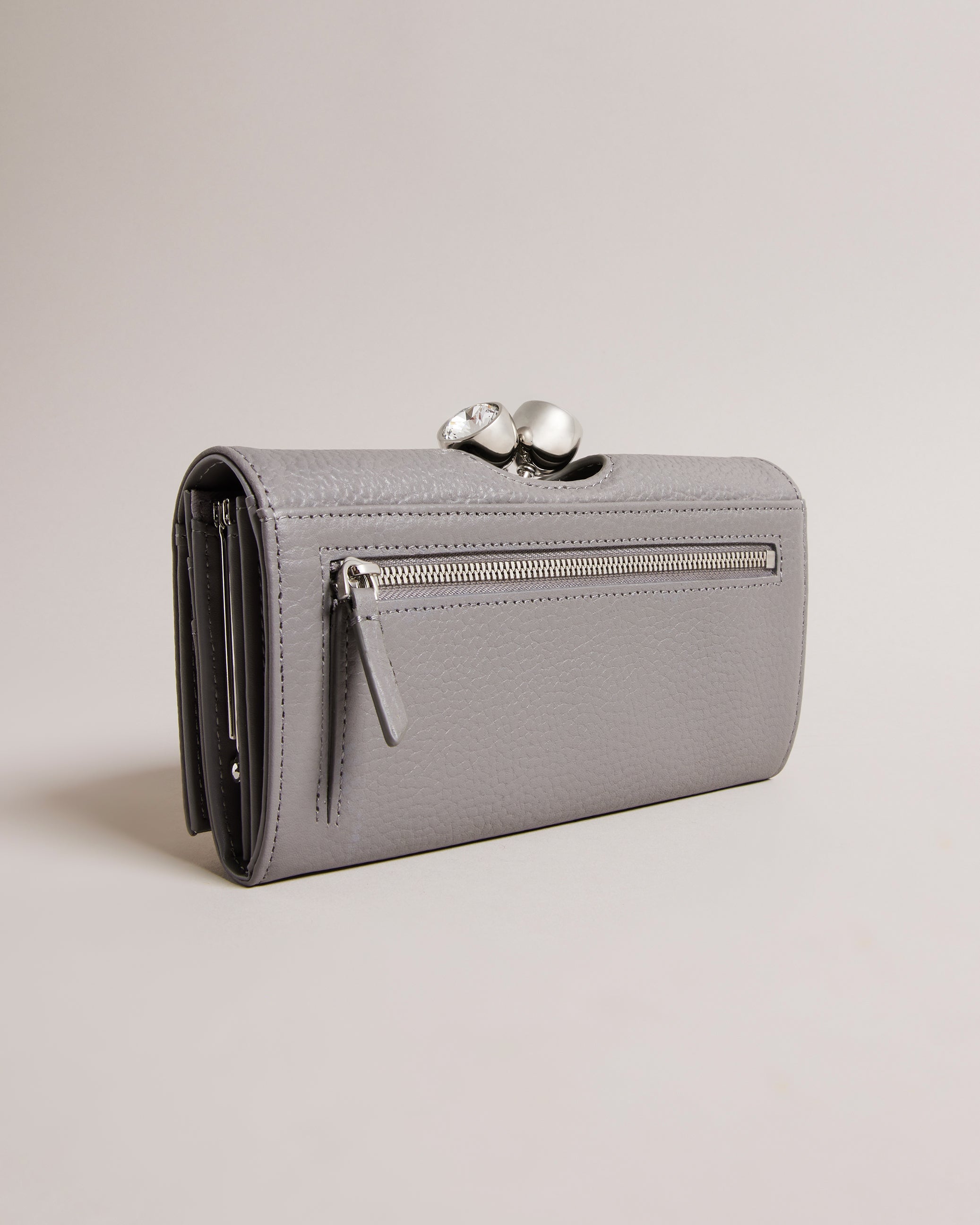 Rosyela Large Leather Bobble Purse Dk-Grey