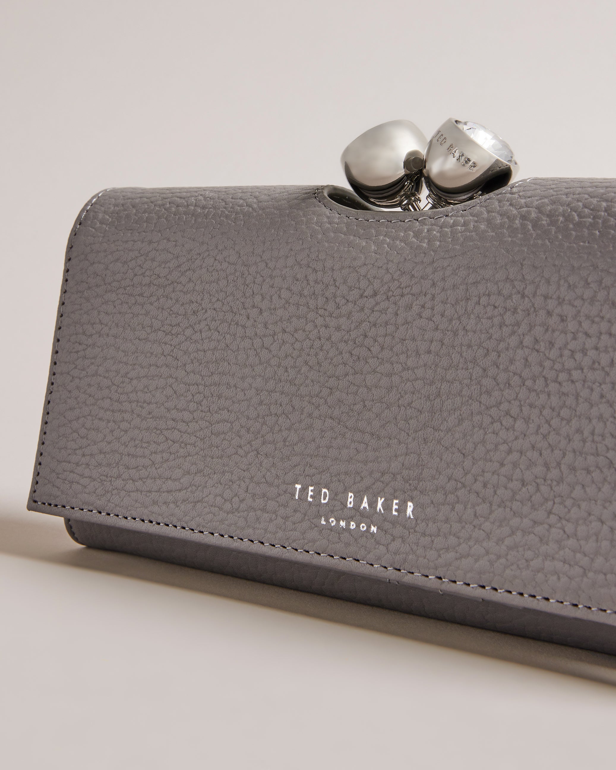 Rosyela Large Leather Bobble Purse Dk-Grey