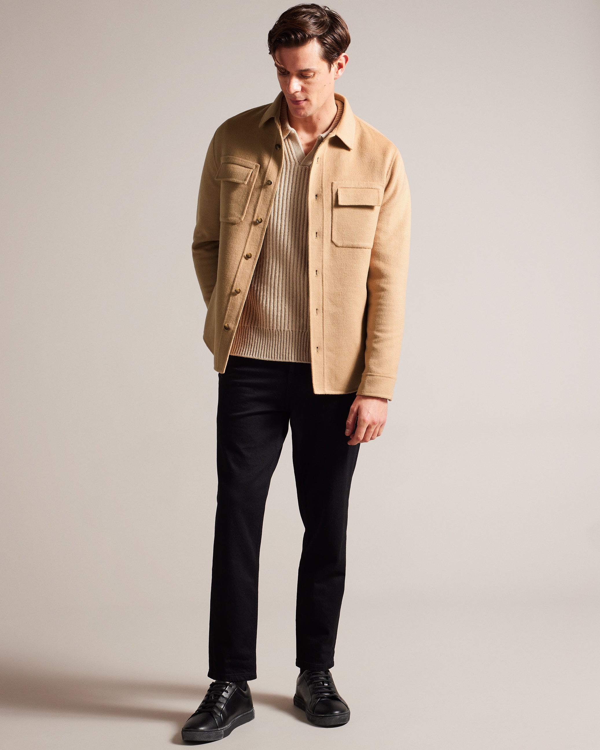 Dalch Ls Splittable Wool Shirt Tan