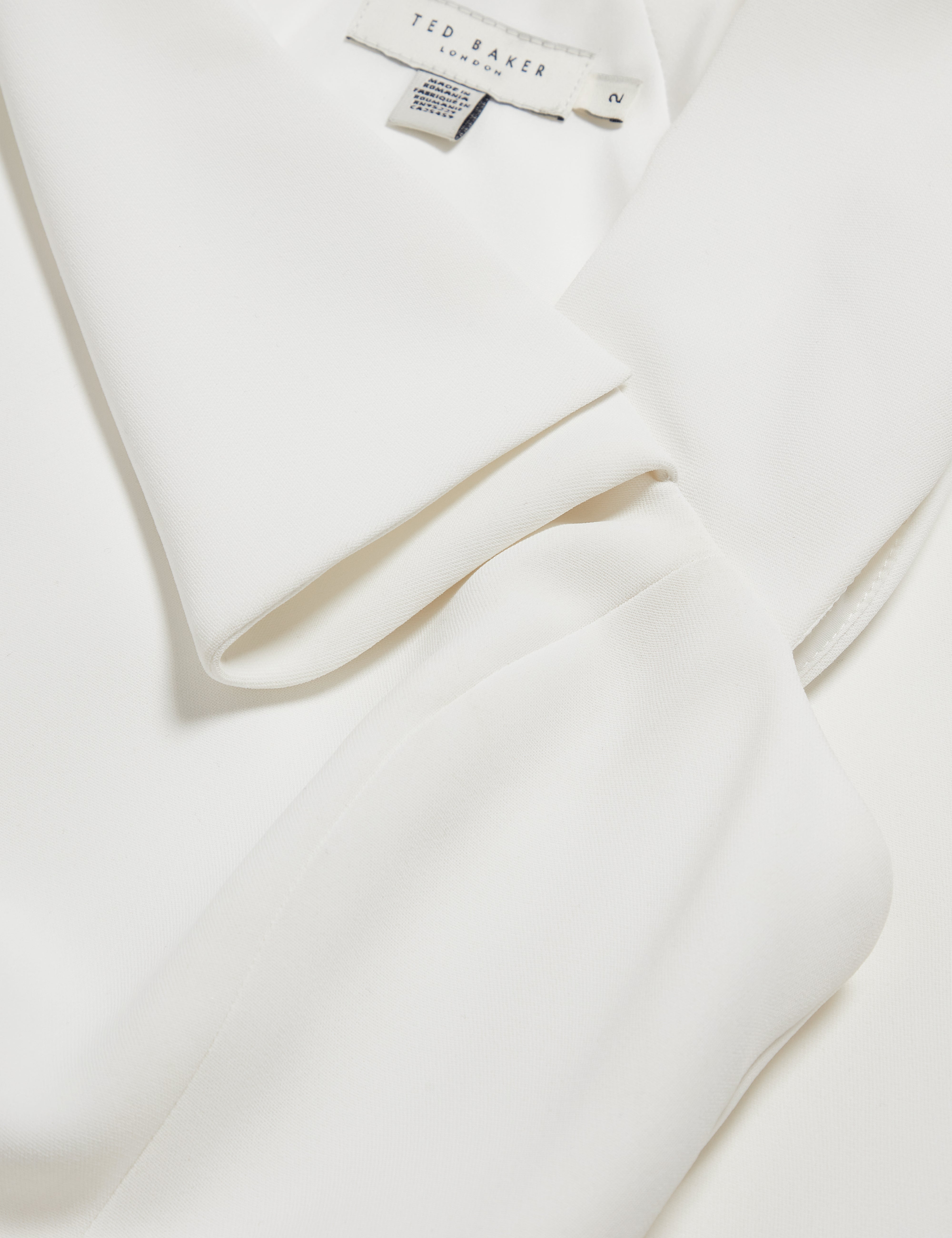 Bayree Asymmetric Folded Neckline Midi Dress White