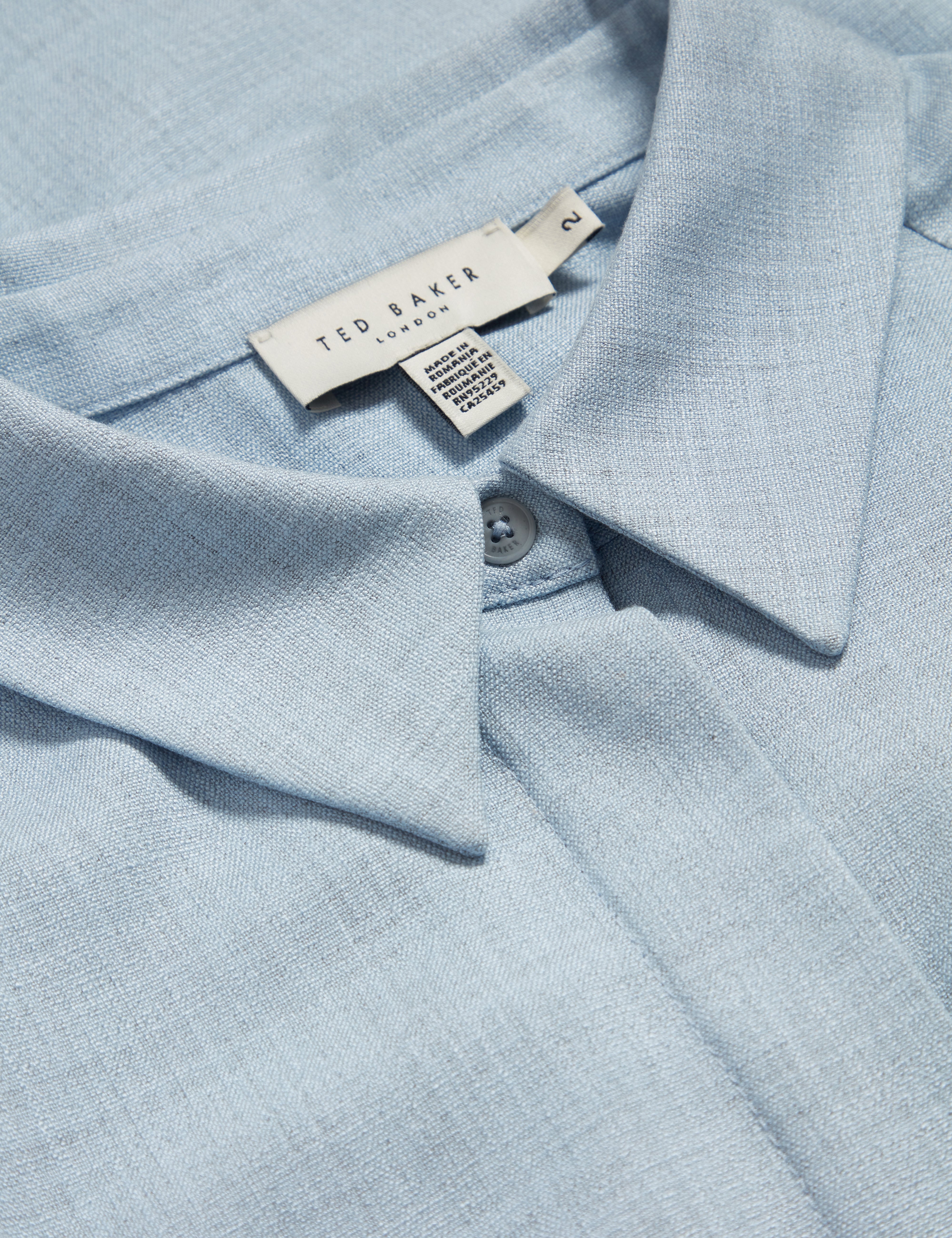 Carnis Tailored Longline Shirt Pl-Blue