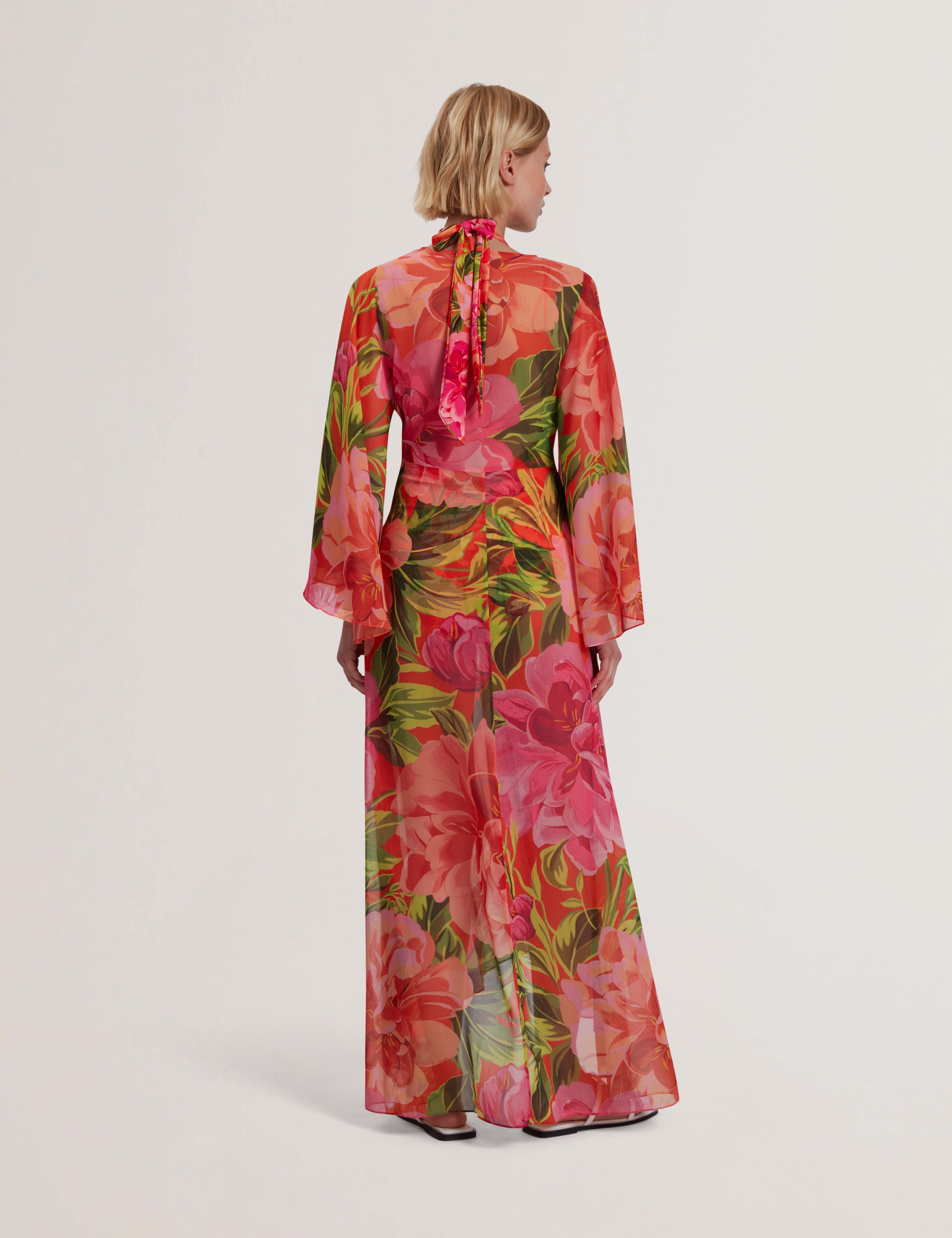 Ddarcis Twisted Waist Maxi Dress Cover Up Coral