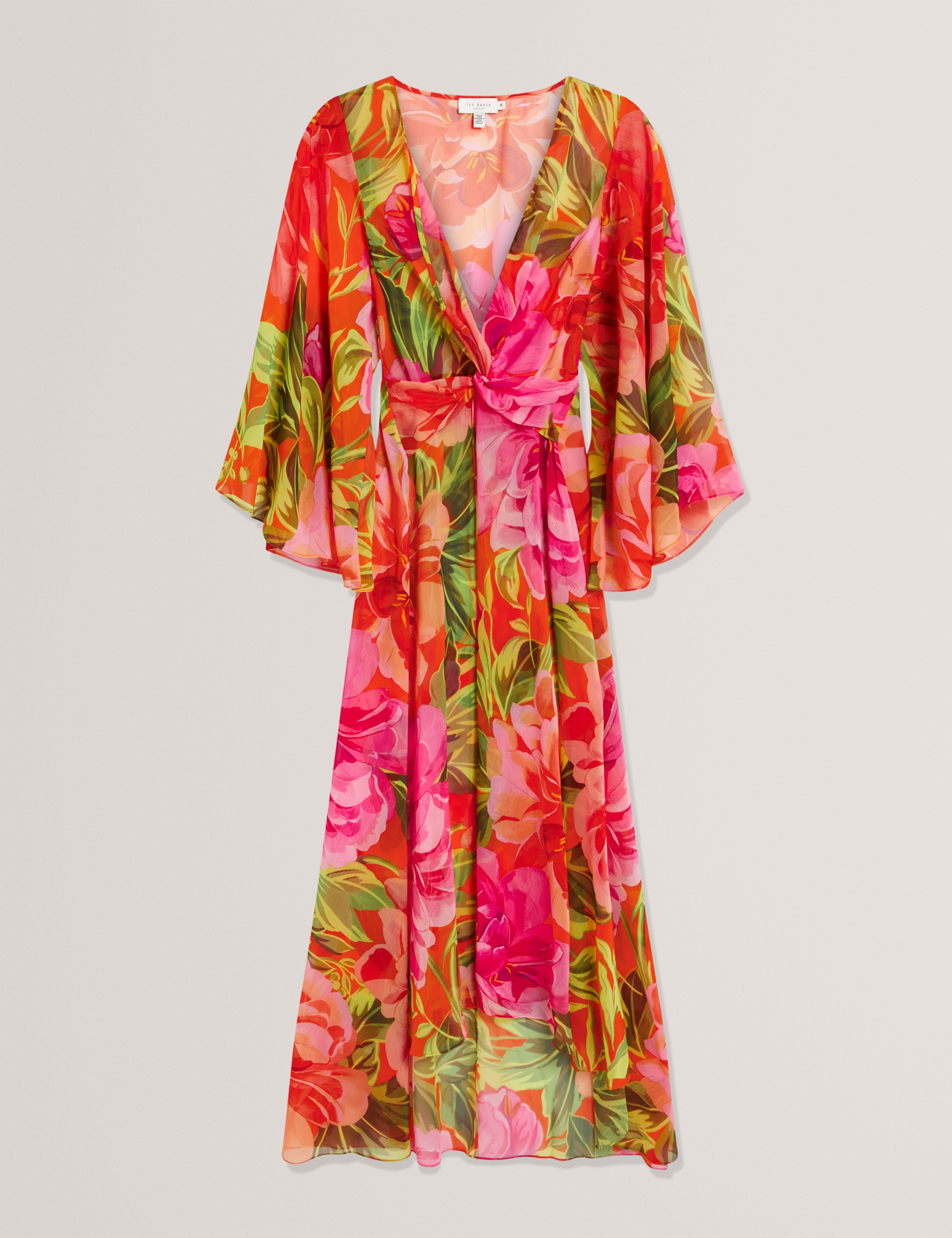 Ddarcis Twisted Waist Maxi Dress Cover Up Coral
