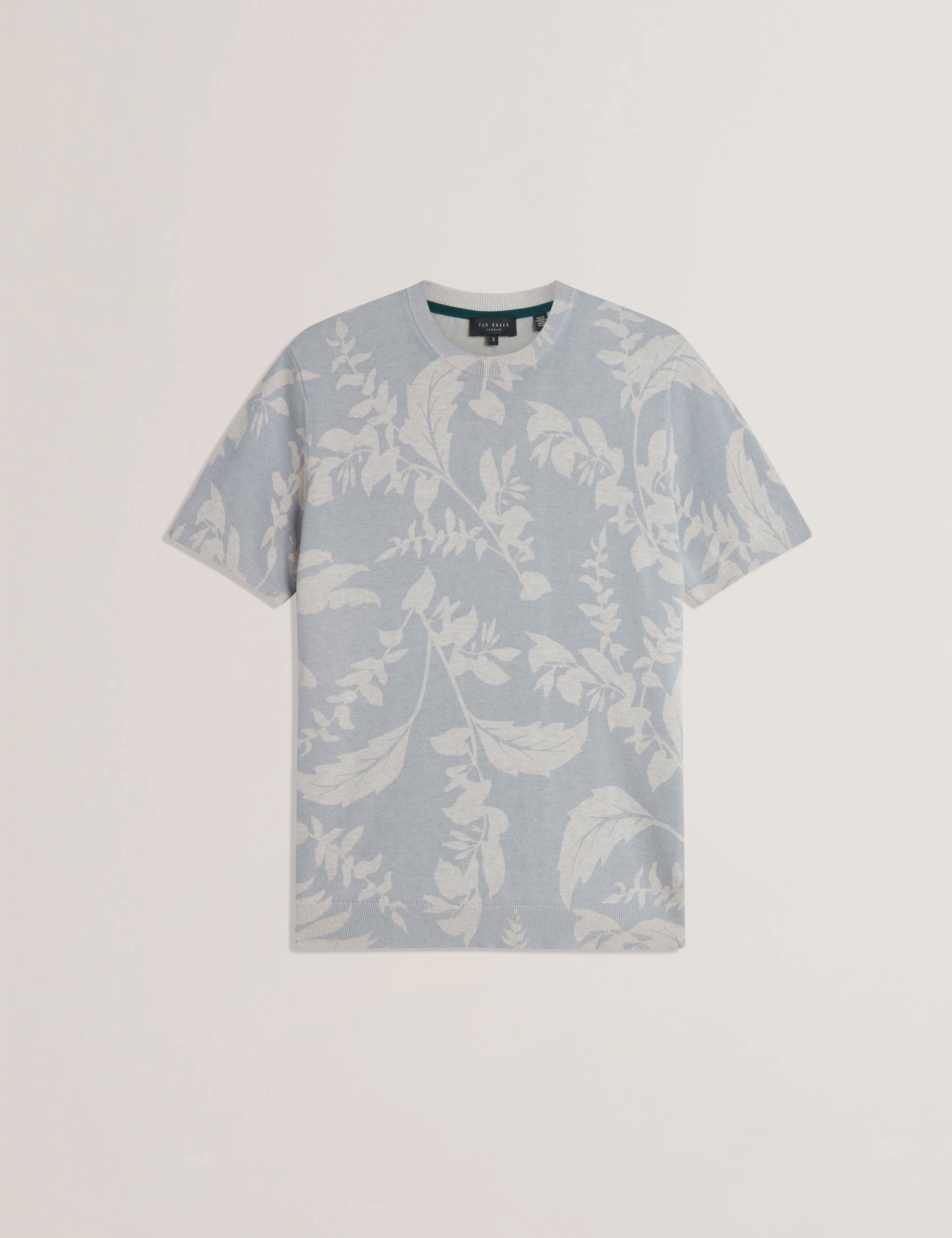 Dennio Short Sleeve Printed Floral T-Shirt Lt-Blue