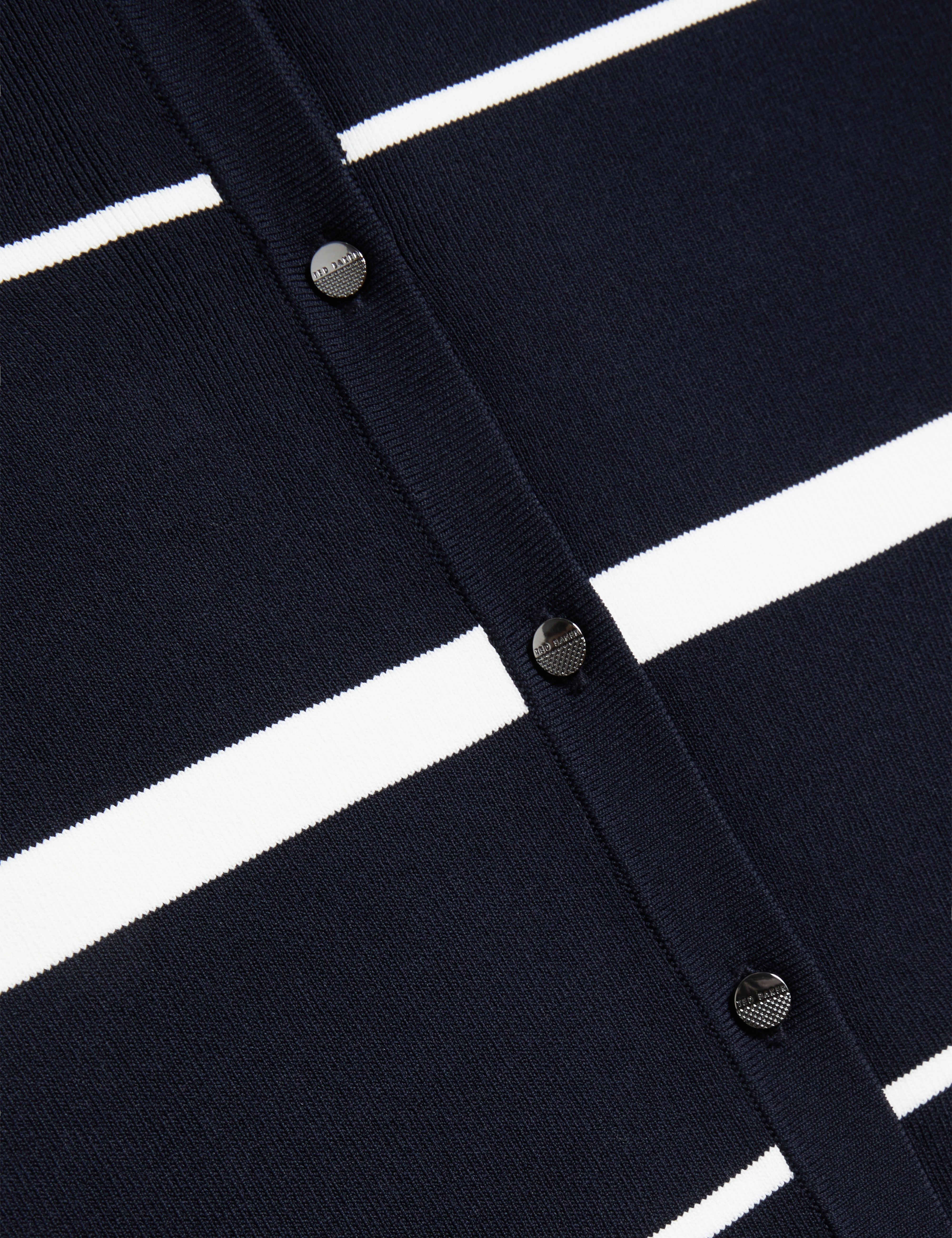 Eloriaa Stripe Fitted Crew Neck Cardigan Navy