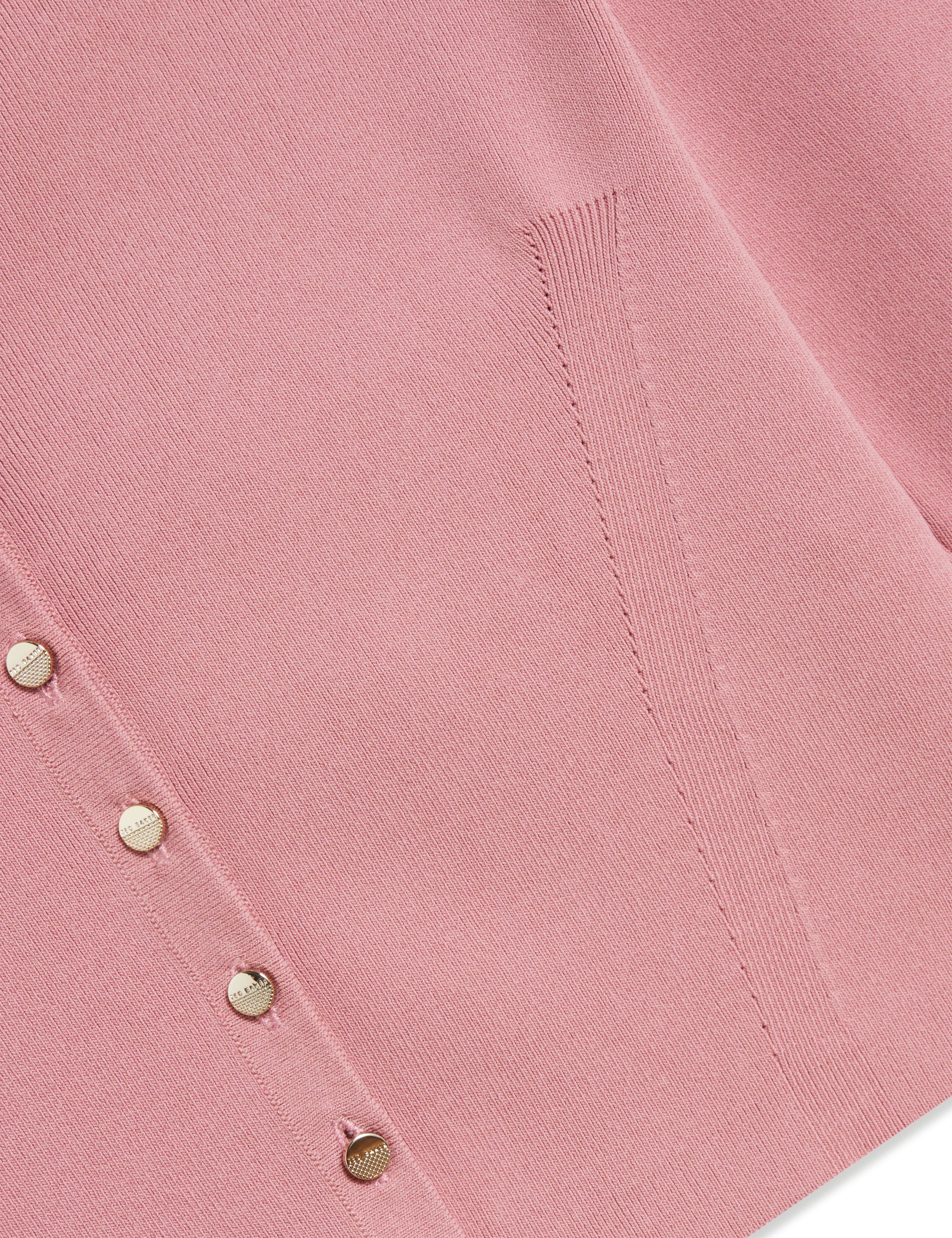 Emoriyy Cropped Long Sleeve Knit Cardigan Mid-Pink