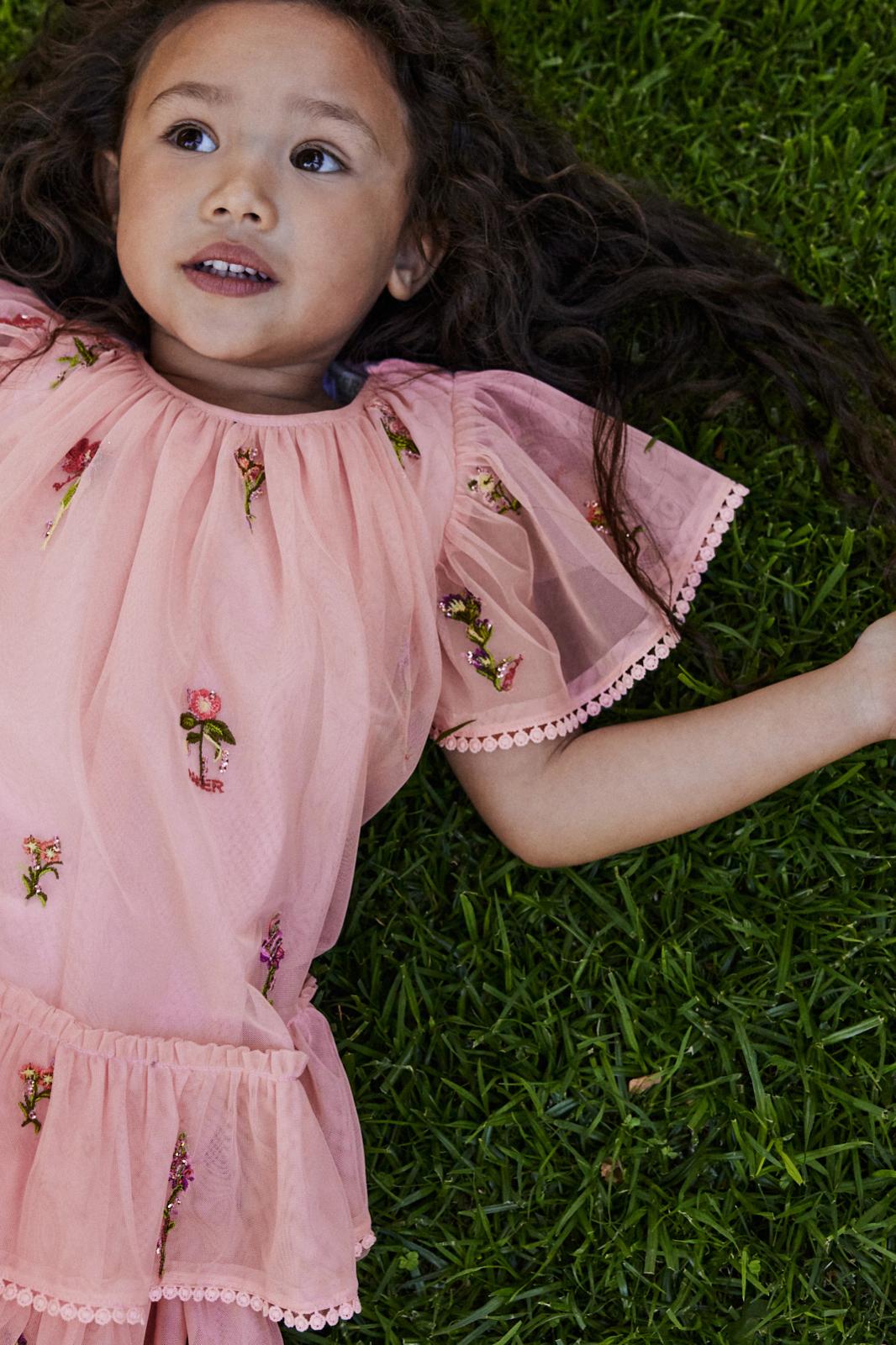 Embellished Tulle Dress Pink