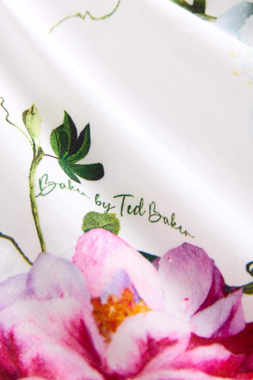 Floral Bow Woven 100% Cotton White Dress White