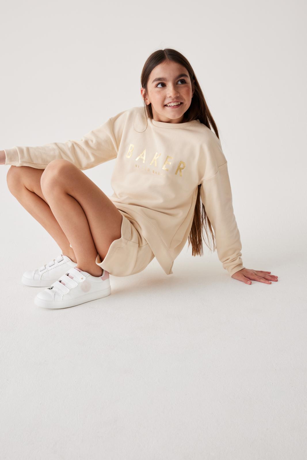 Split Back Sweater And Shorts Set Stone