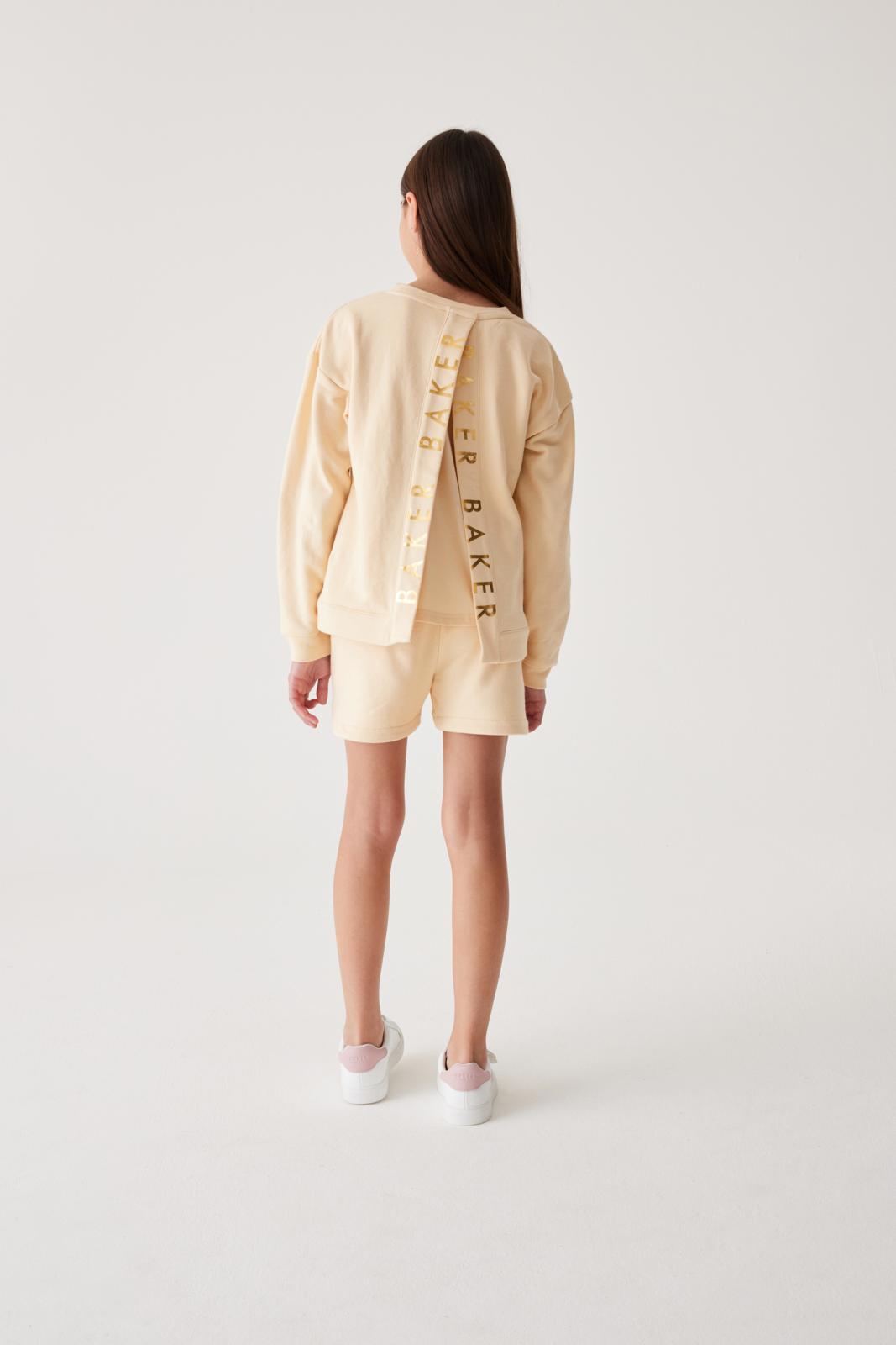 Split Back Sweater And Shorts Set Stone