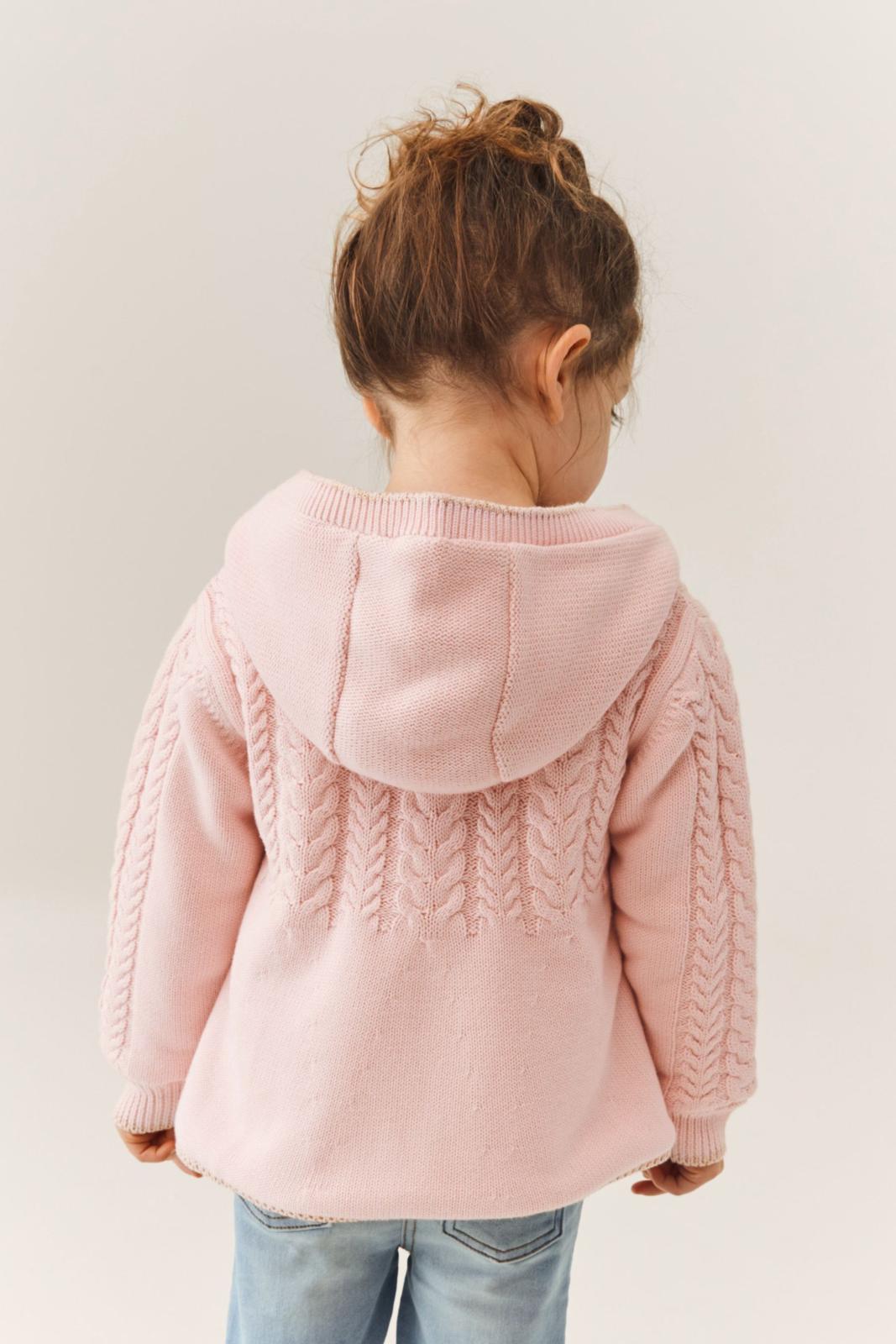 Cream Knitted Coatigan Pink