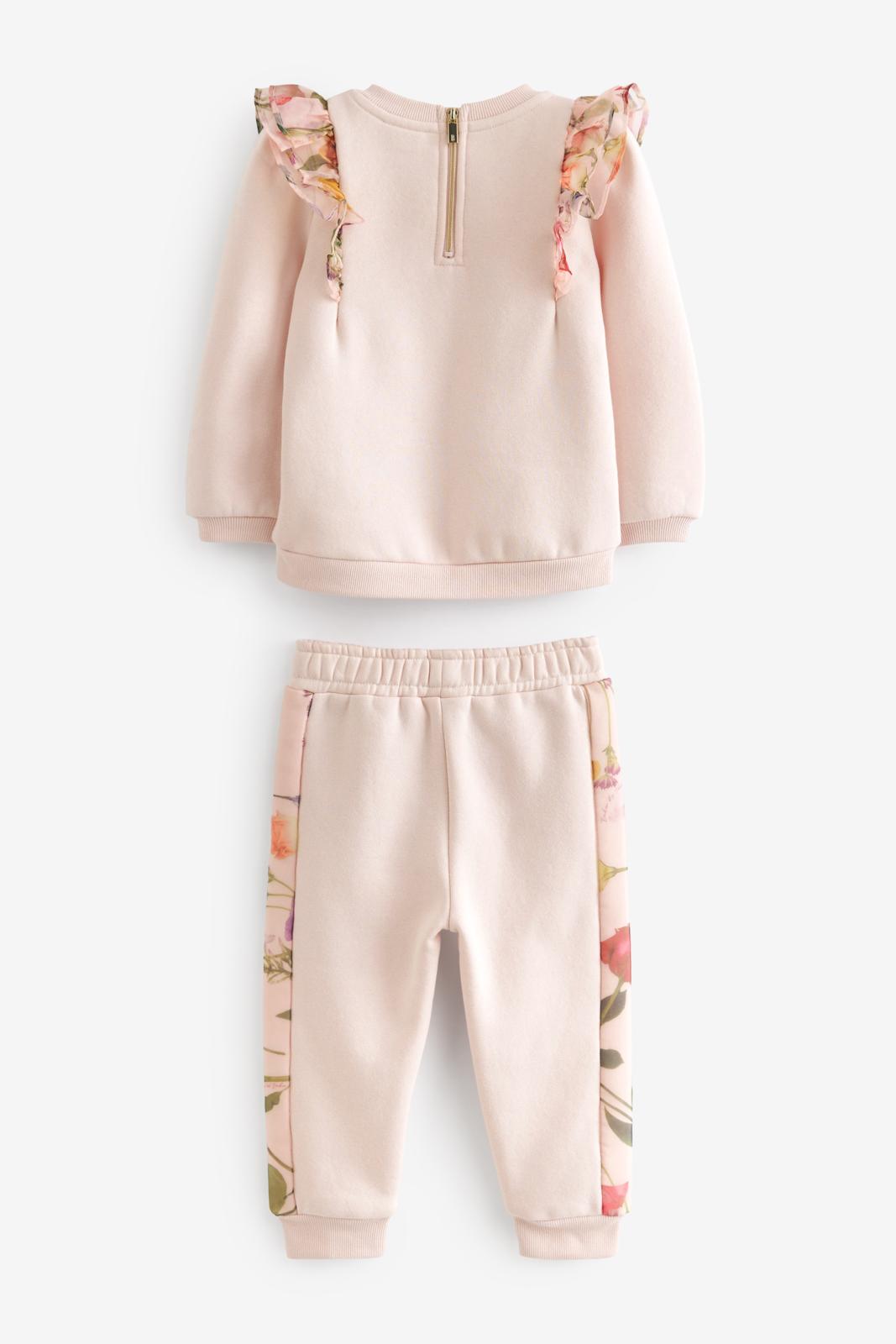 Frill Sweater And Joggers Set Pink