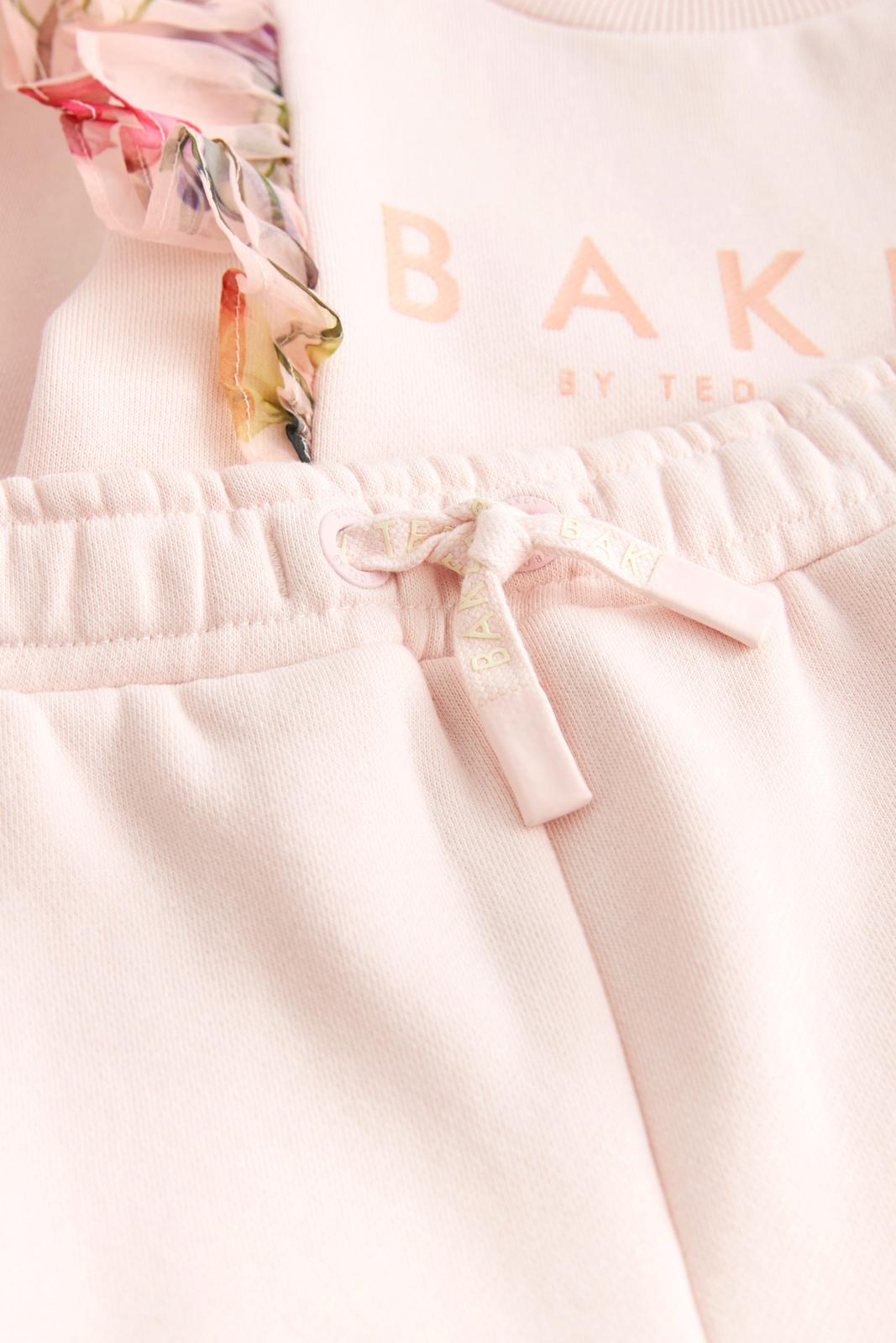 Frill Sweater And Joggers Set Pink