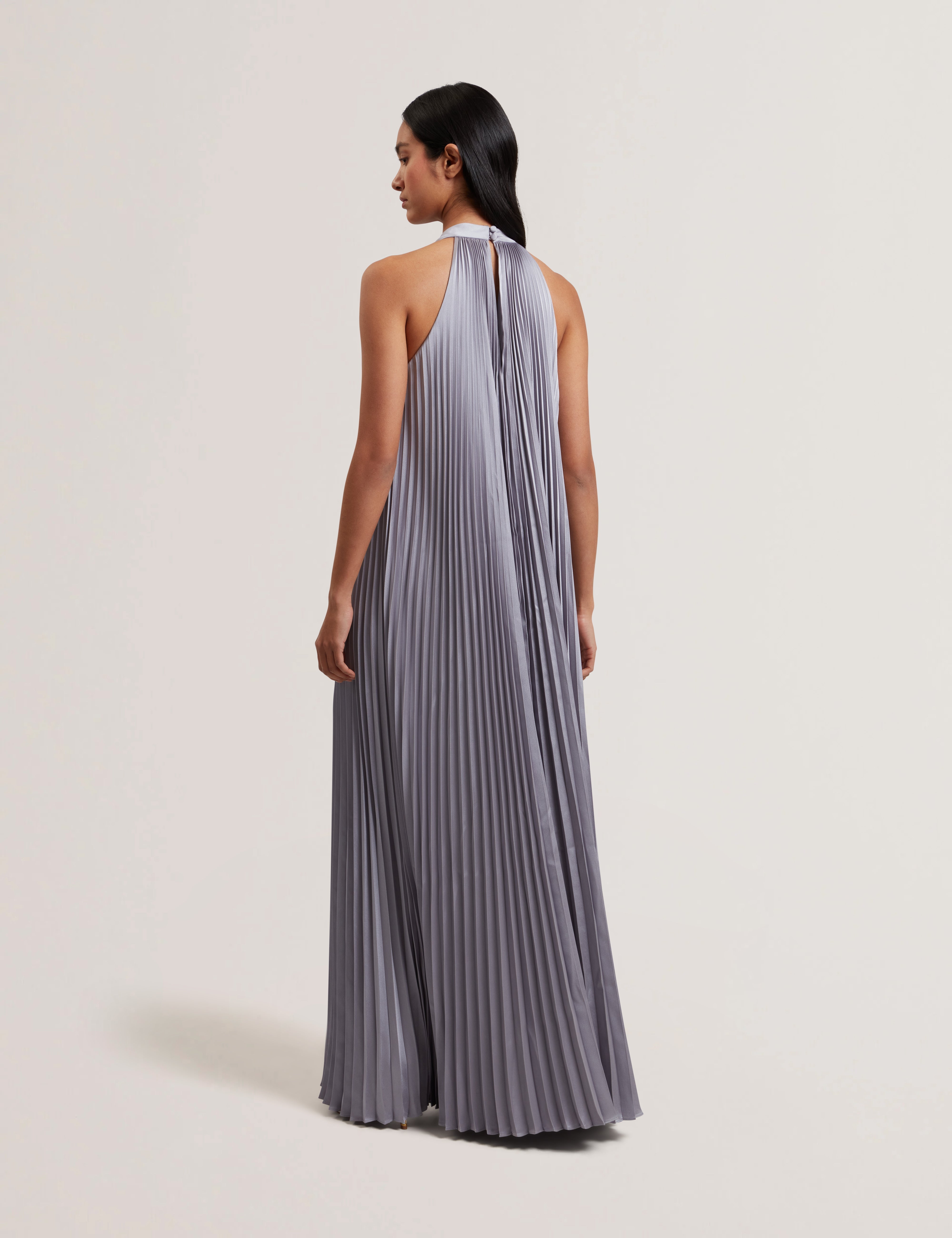 Grenya Pleated V-Neck Maxi Dress Lilac
