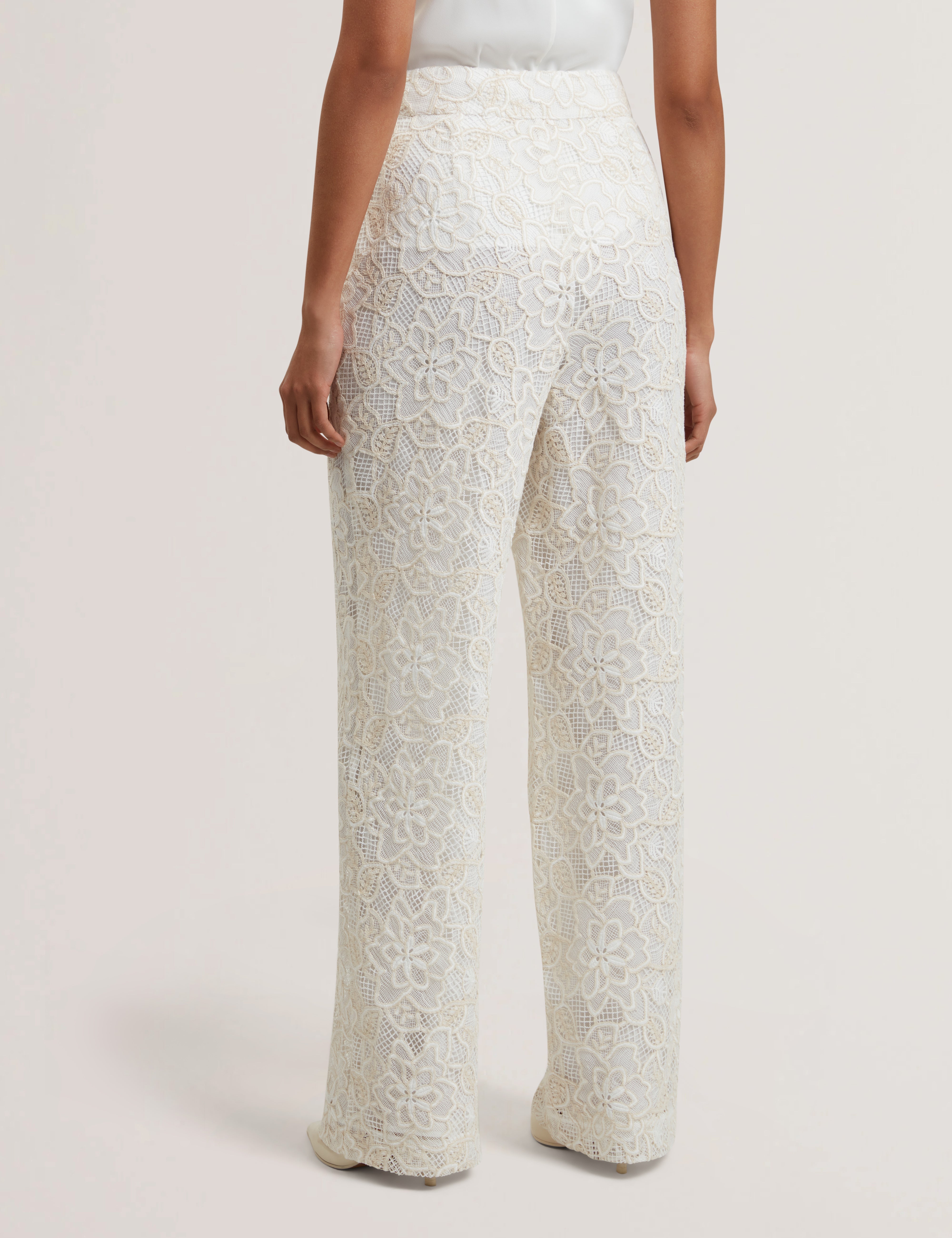 Ipolia Wide Leg Lace Trouser Ivory