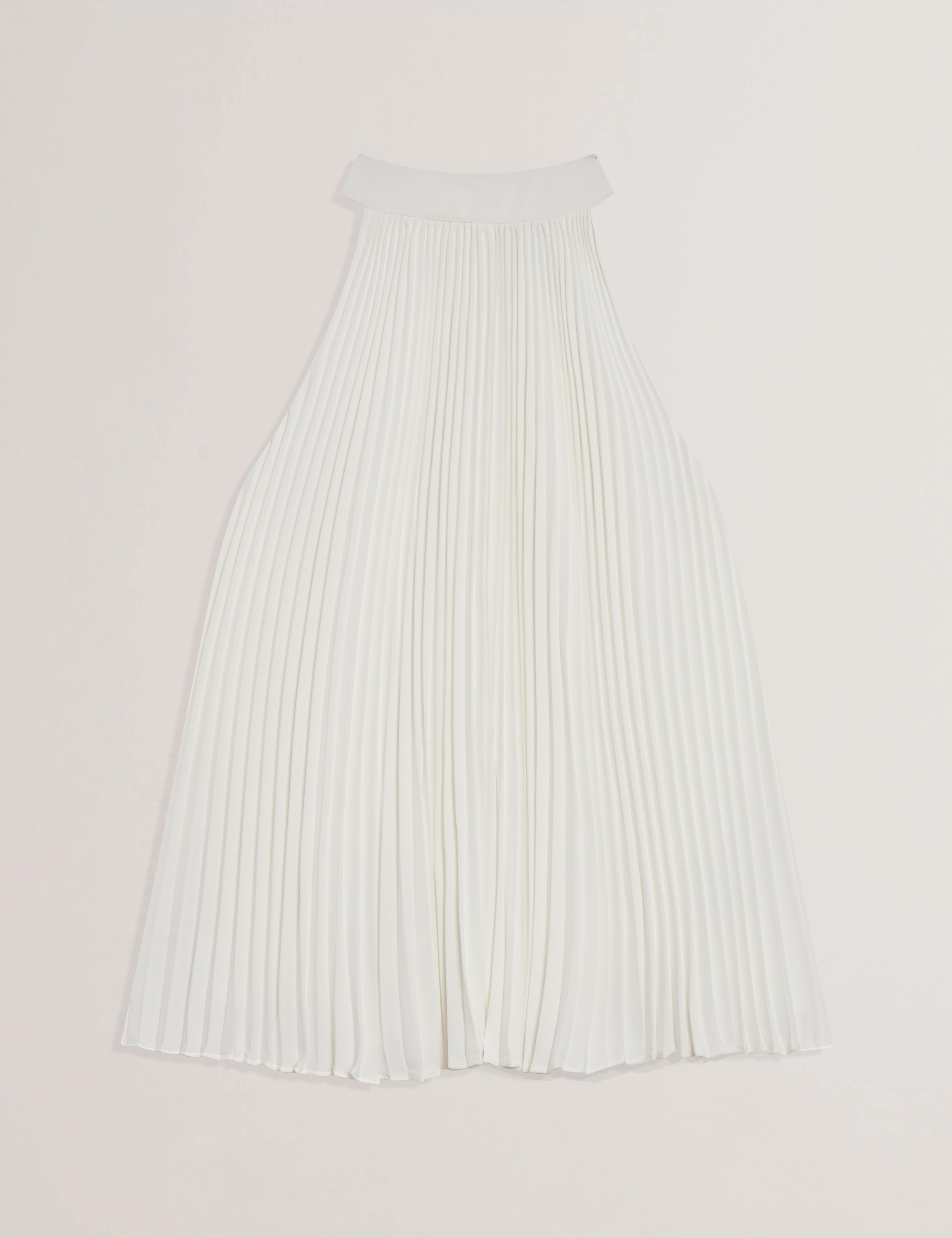 Jamaya Halter Neck Sleeveless Pleated Top Ivory